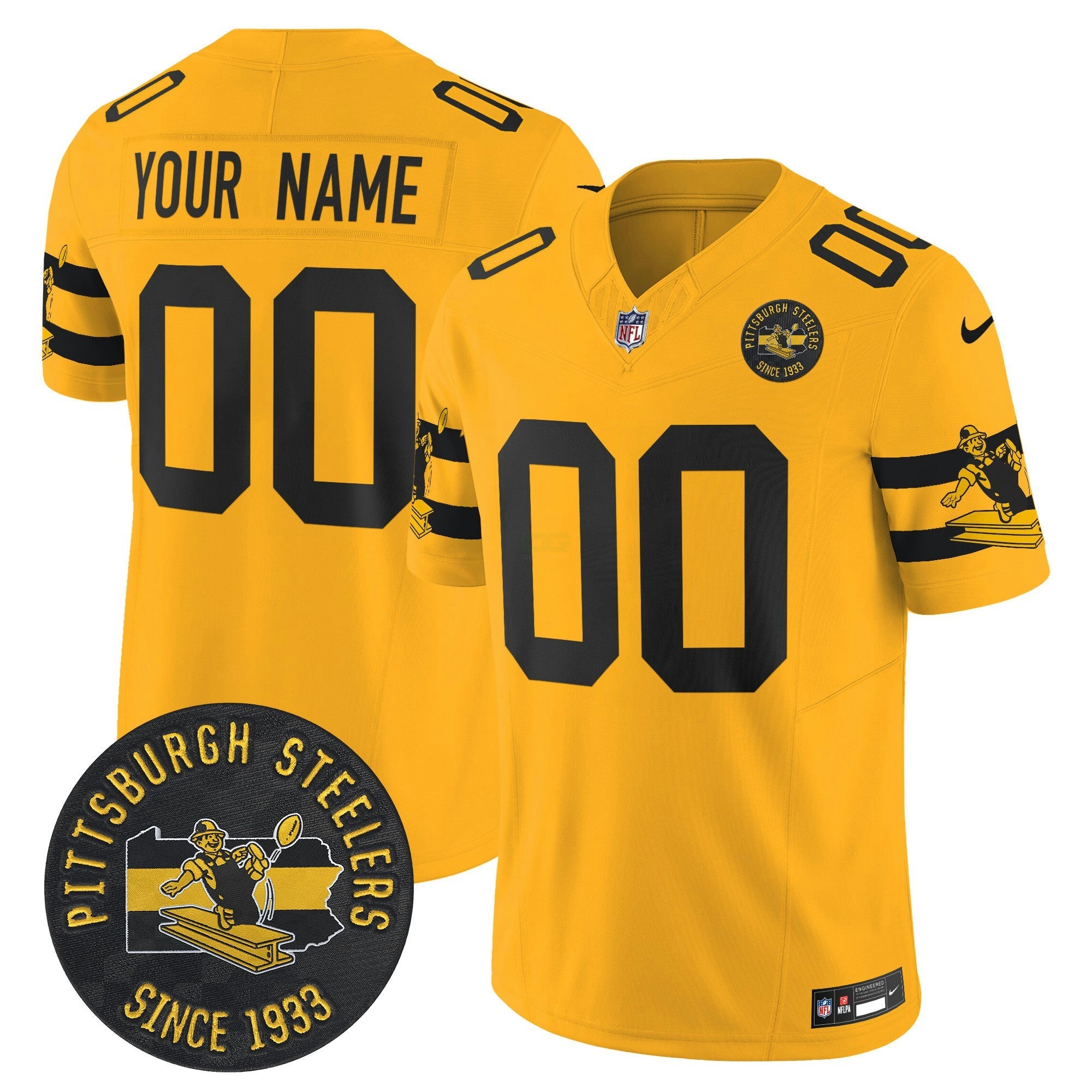 Camisa NFL Pittsburgh Throwback 1933 Patch Vapor Limited Jersey