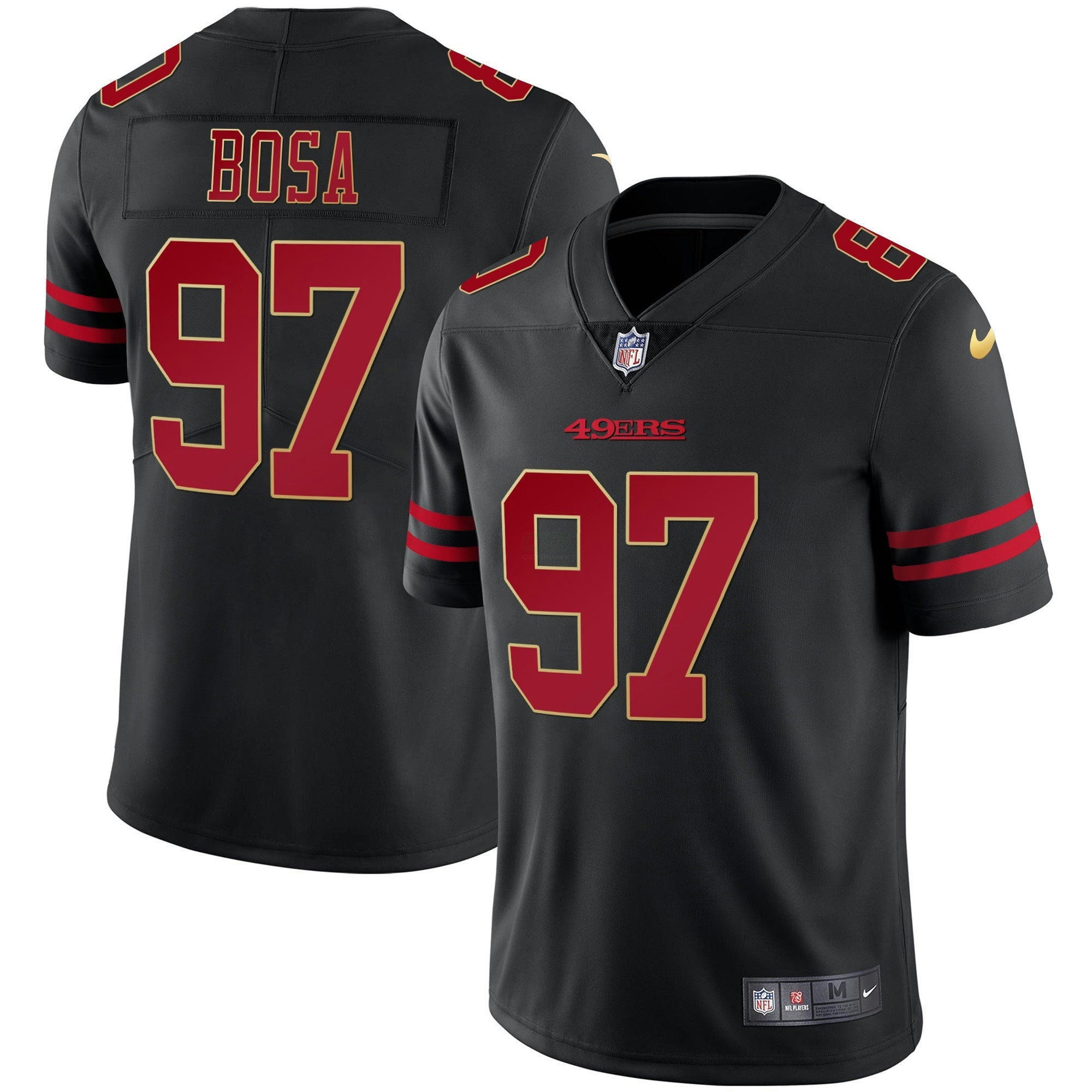 Camisa NFL Preta Dourada Vapor Player Jersey