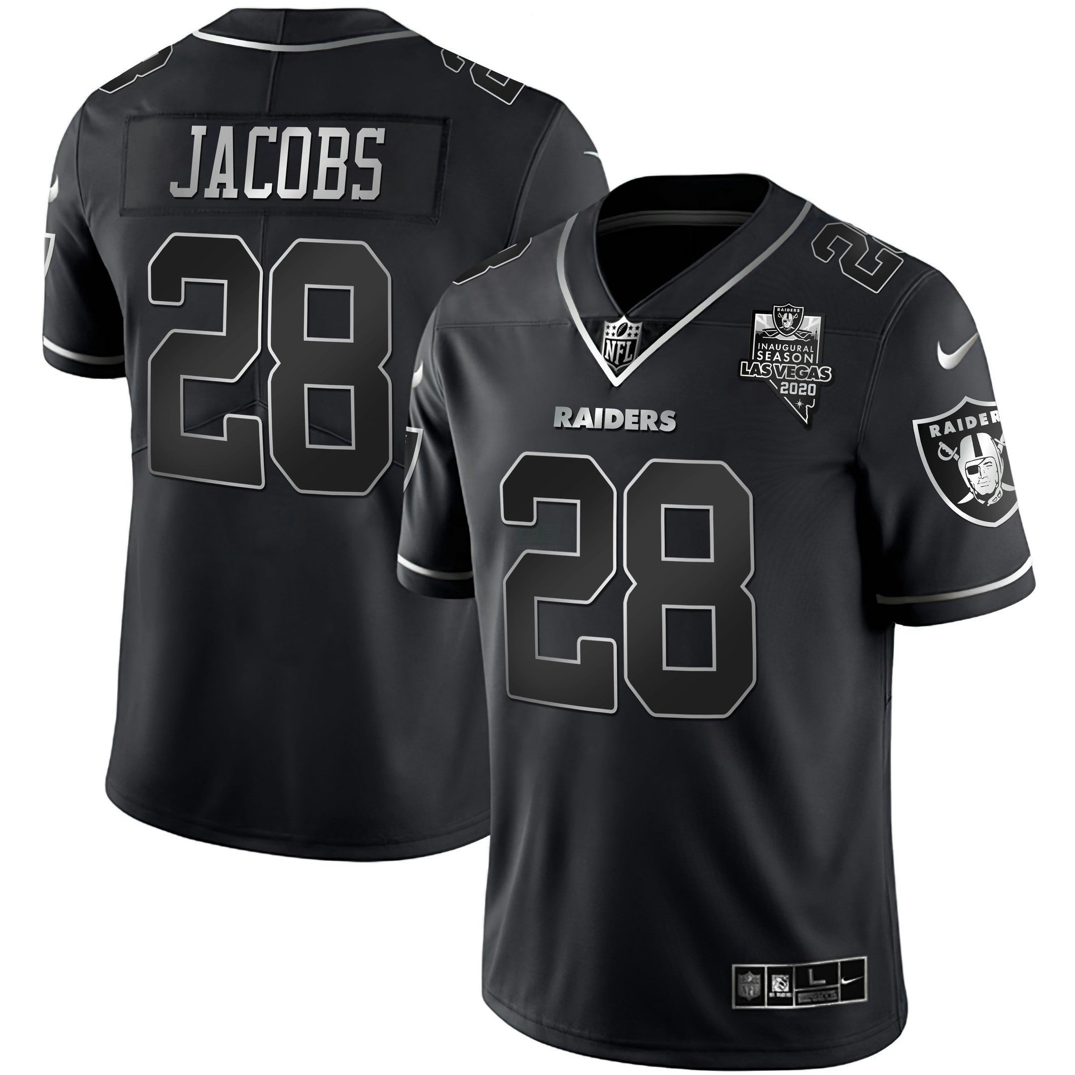 Camisa NFL Preta Prata Vapor