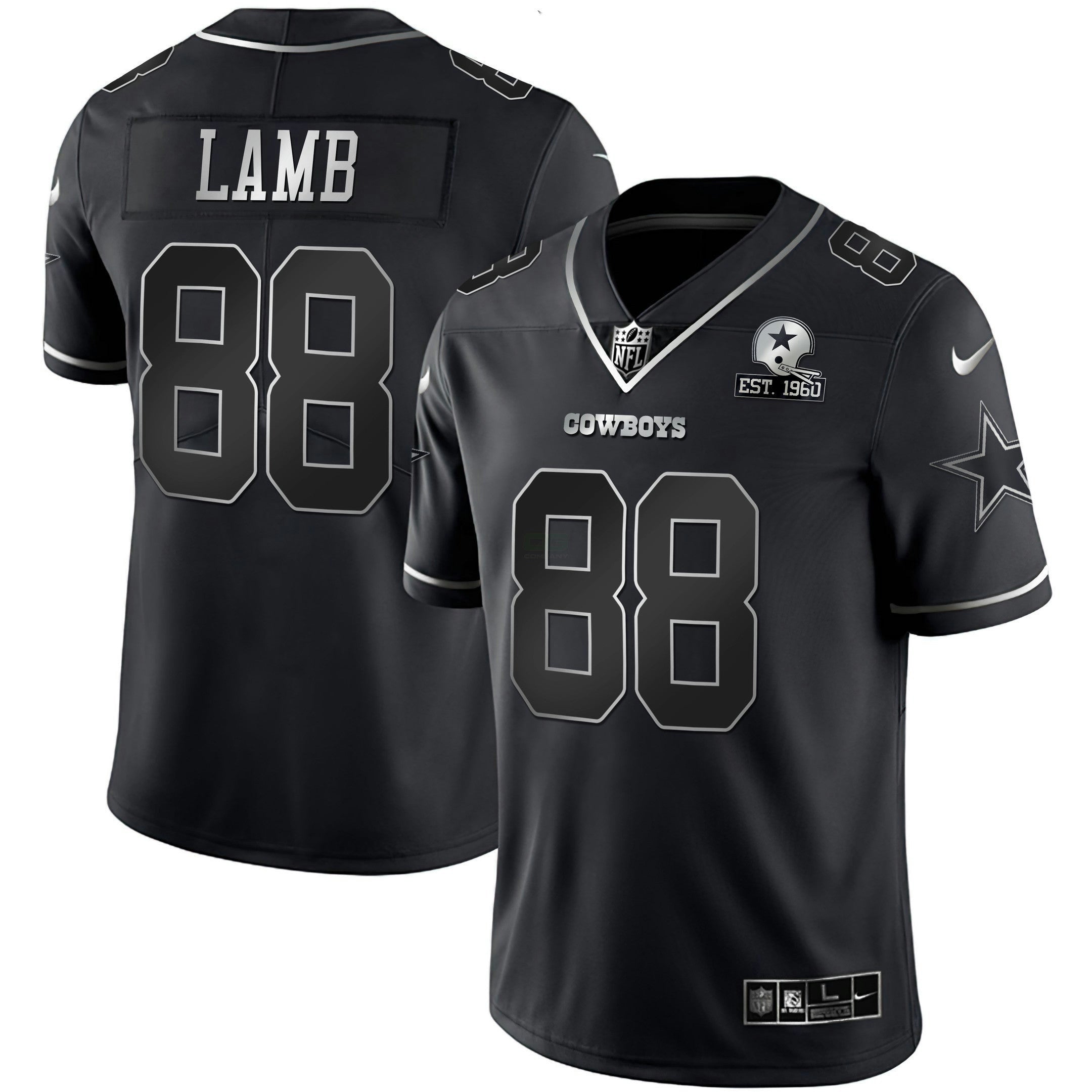 Camisa NFL Preta Prata Vapor Limited Est 1960 Patch
