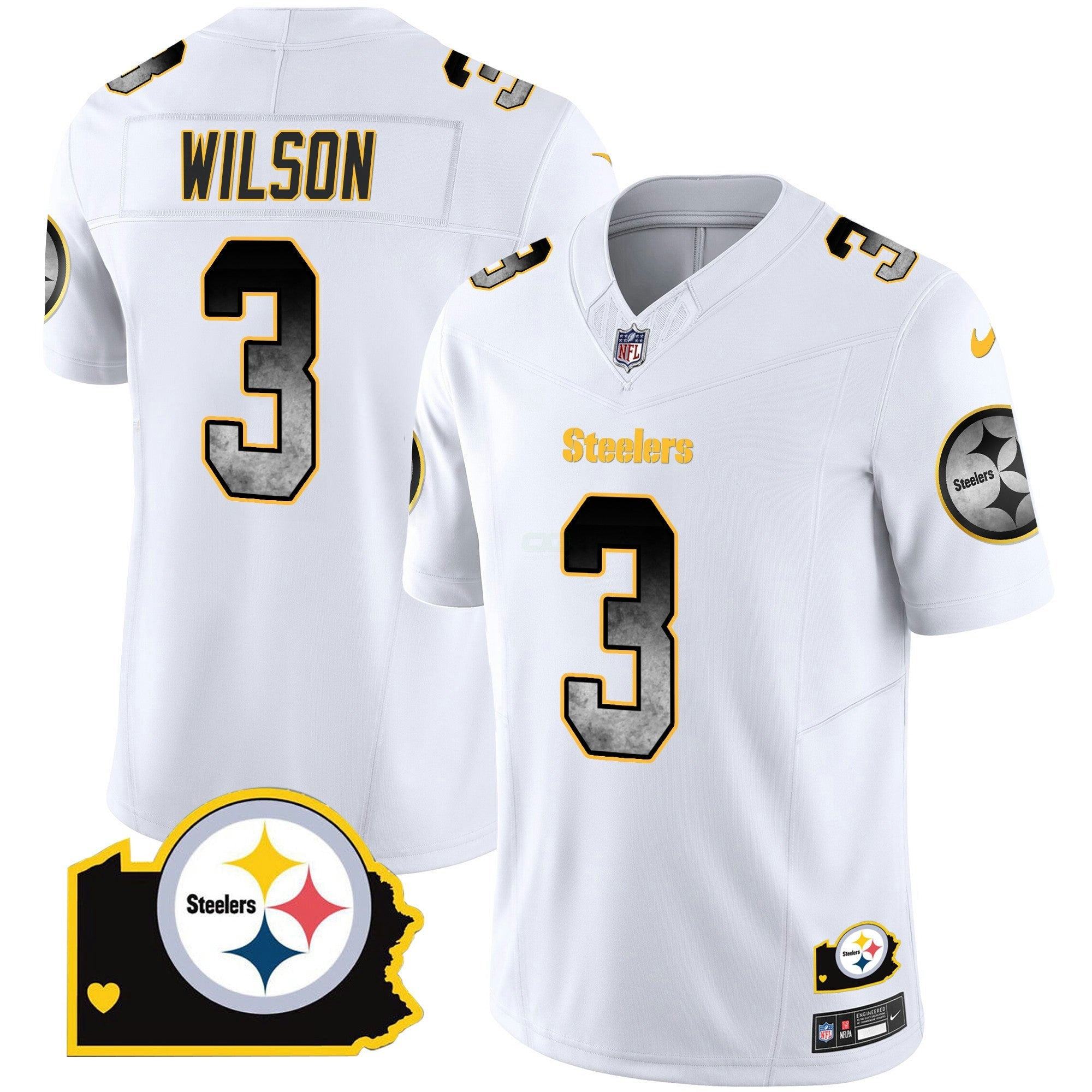Camisa NFL Russell Wilson Arch Smoke Home Patch Vapor Jersey