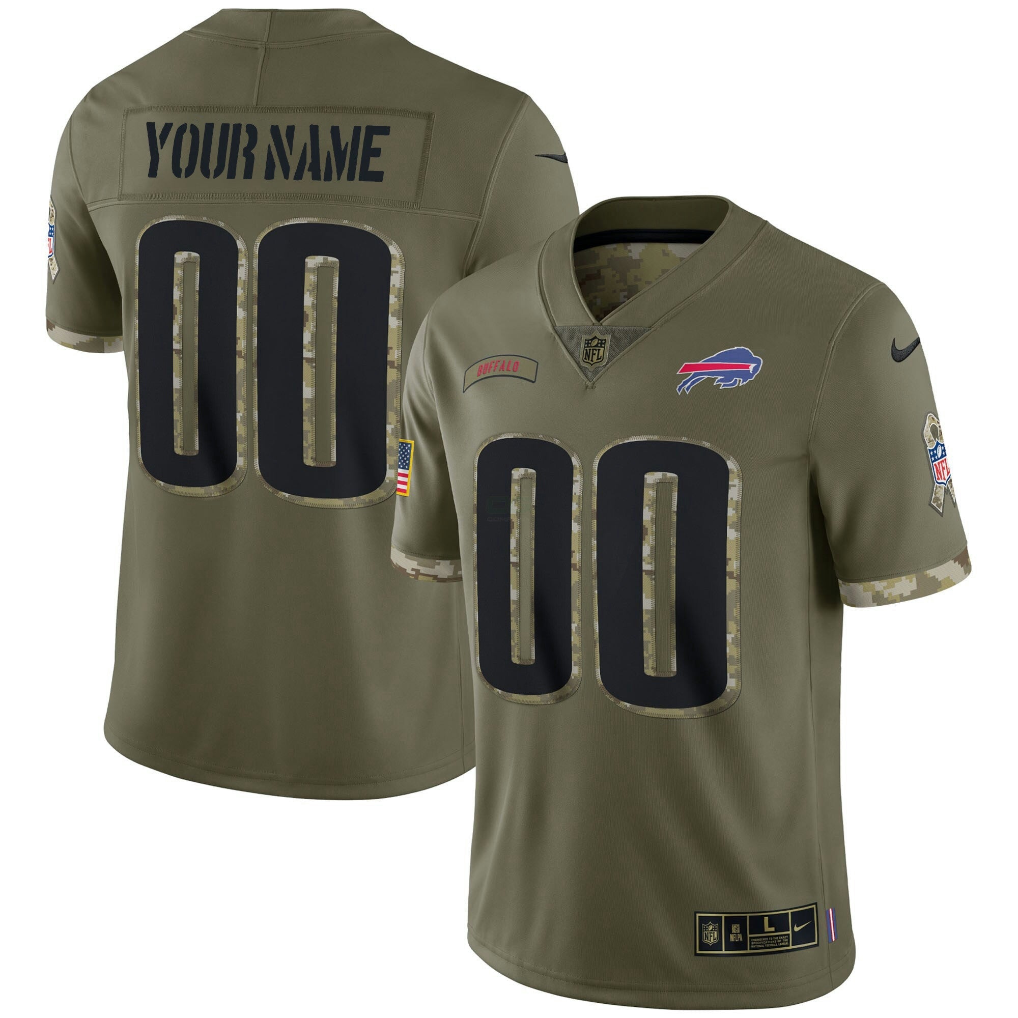 Camisa NFL Salute To Service Custom Name and Number - Salute To Service