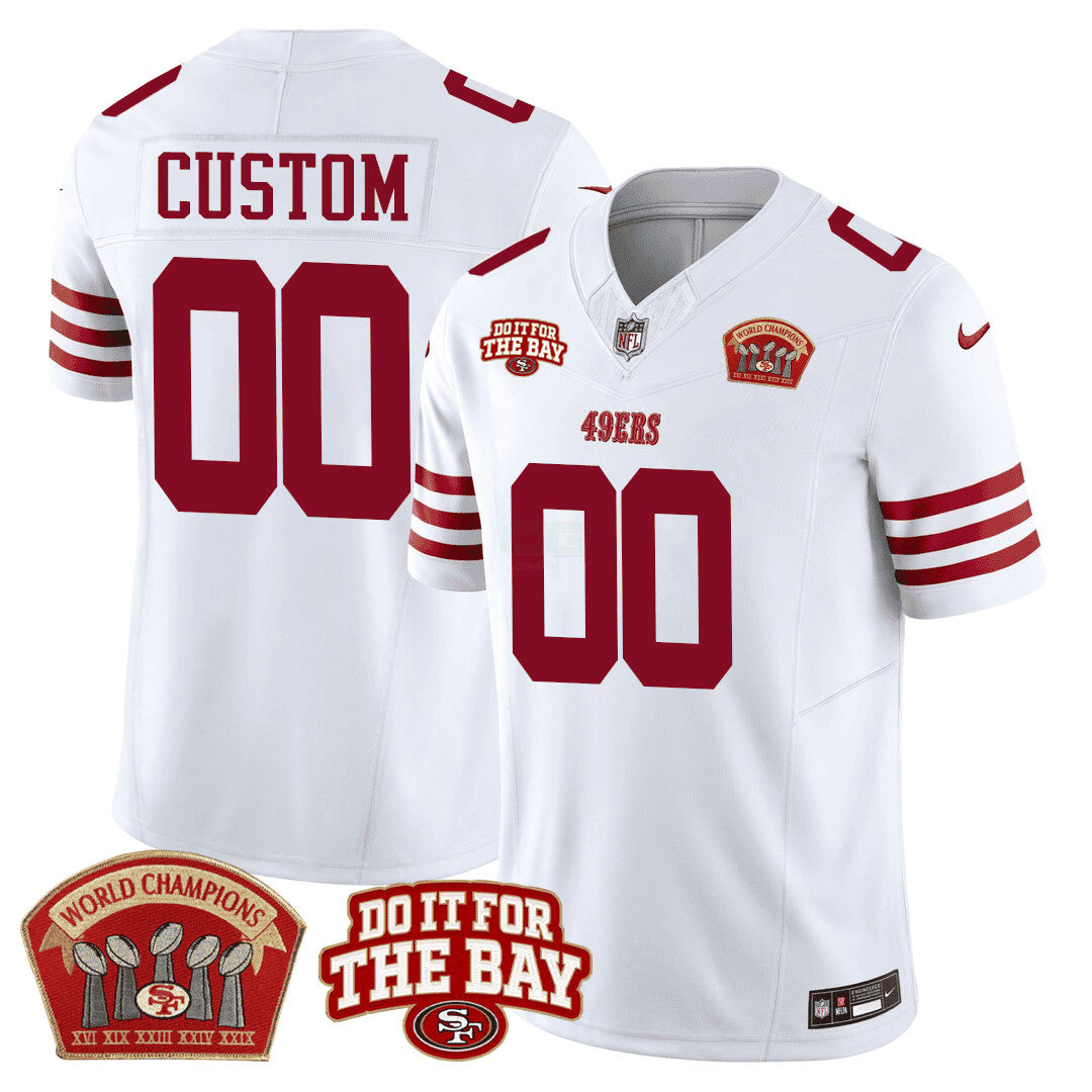 Camisa NFL San Francisco 5x World Champions & “Do It For The Bay” Patch Limited Jersey