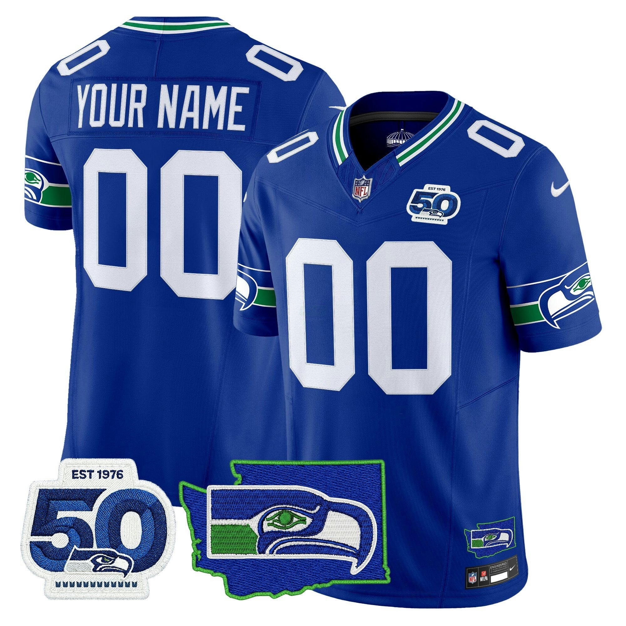 Camisa NFL Seattle 50th Anniversary Patch Vapor Limited Jersey