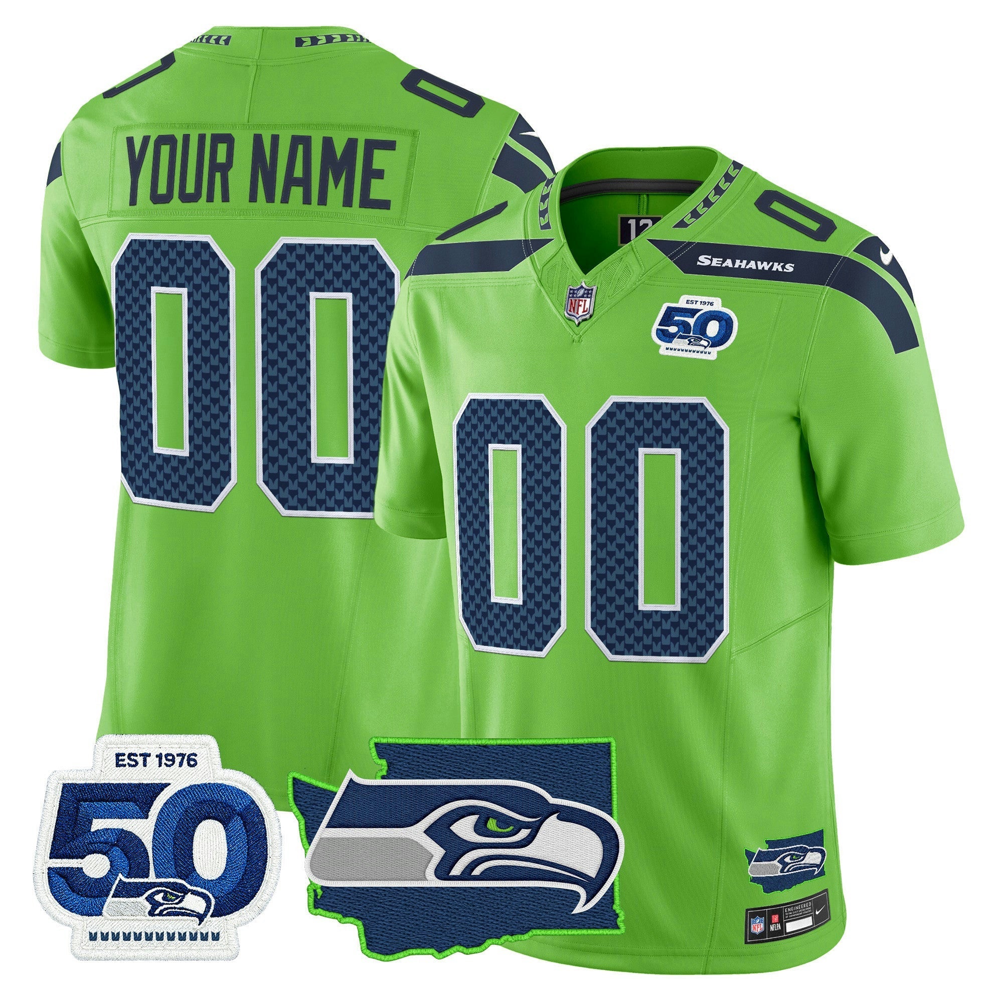 Camisa NFL Seattle 50th Anniversary Patch Vapor Limited Jersey