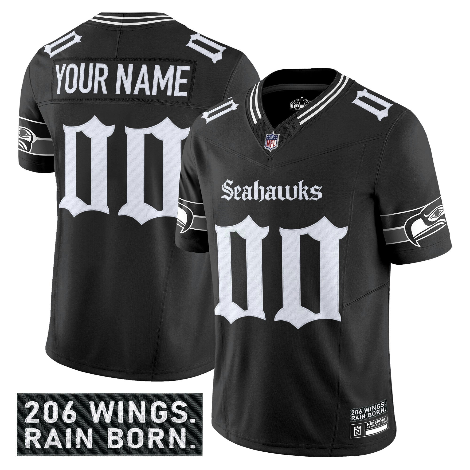 Camisa NFL Seattle ‘Gothic Rain City Shadows Edition’ Vapor Limited Jersey