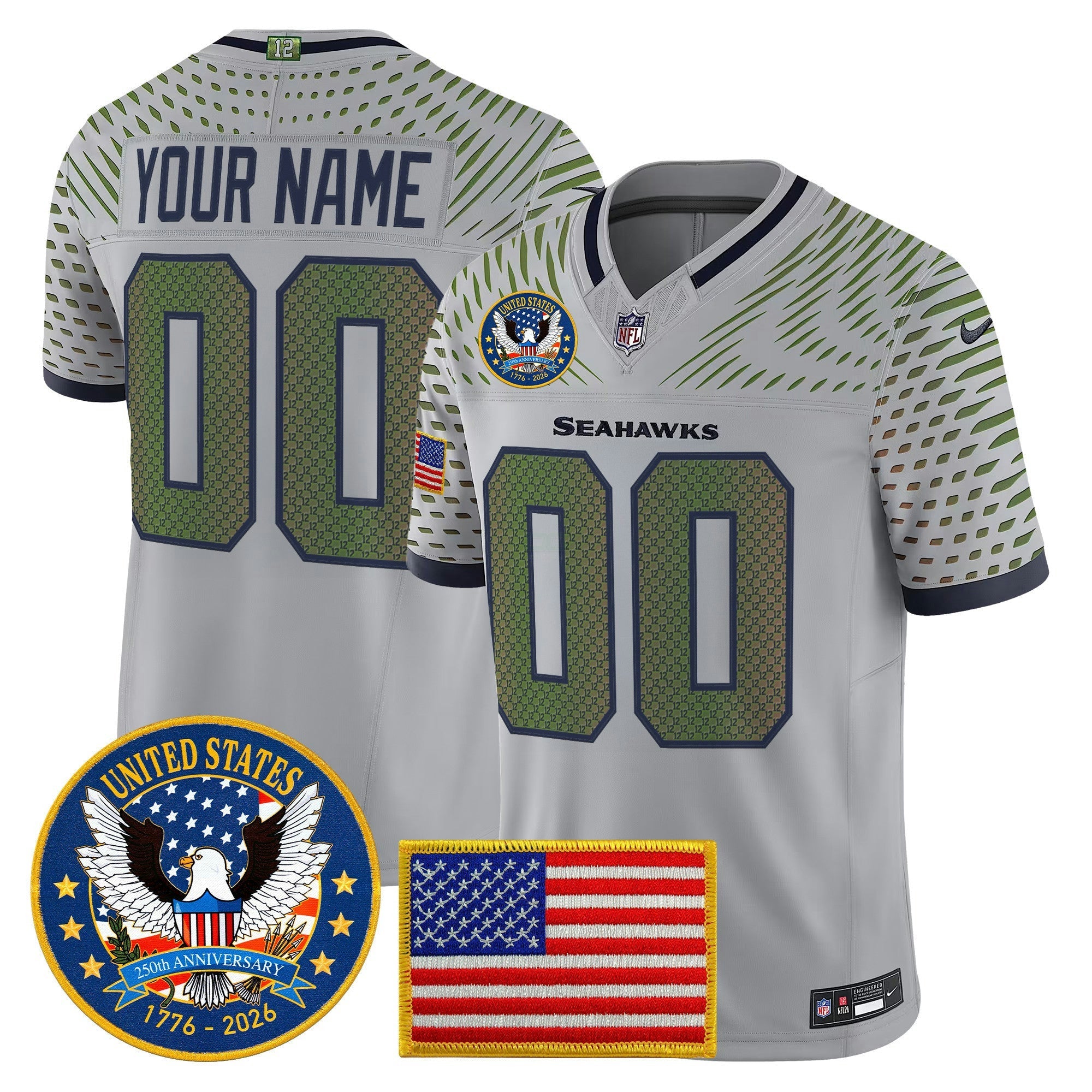 Camisa NFL Seattle “United States 250th Anniversary Patch” Vapor Limited Jersey