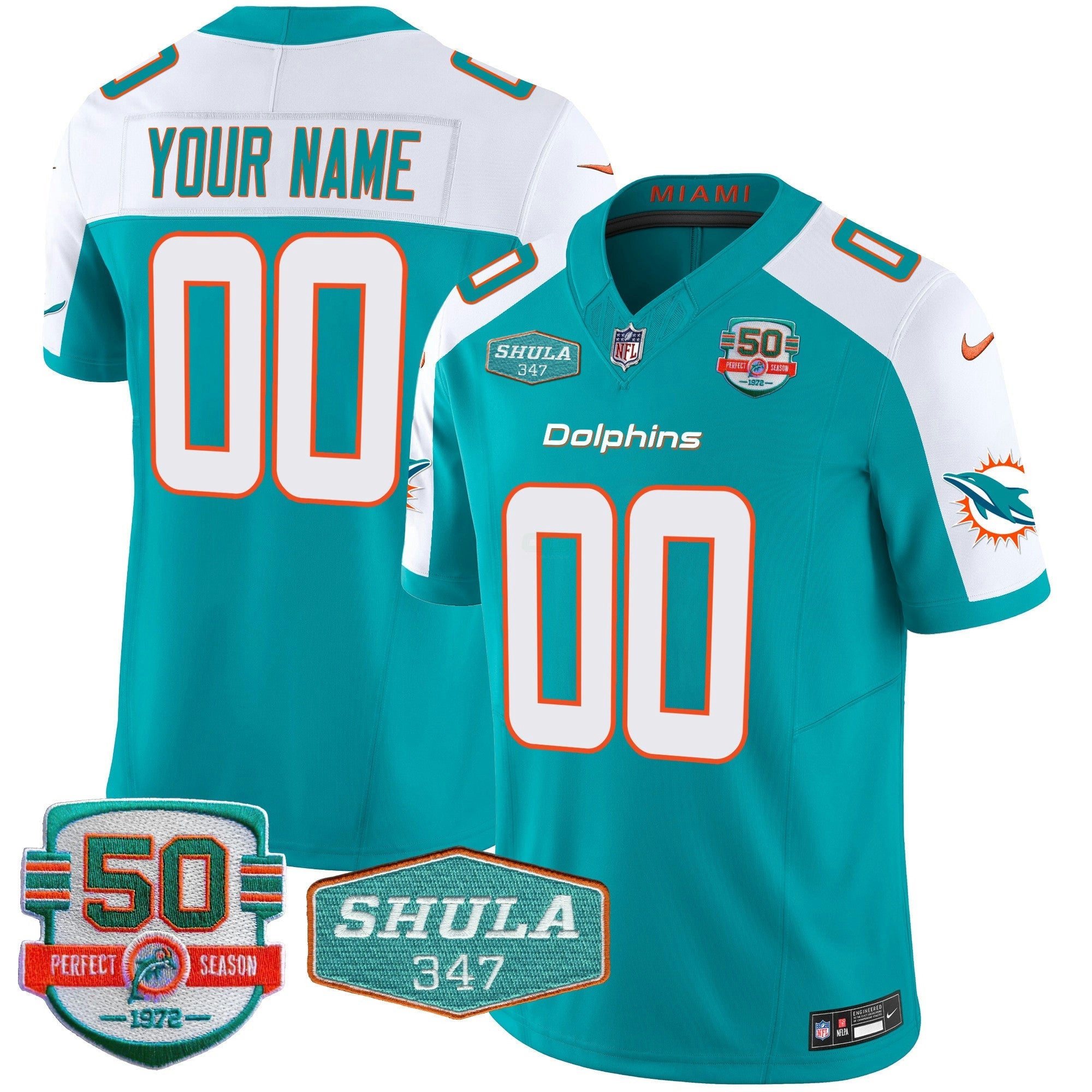 Camisa NFL Shula 347 Patch Vapor Jersey