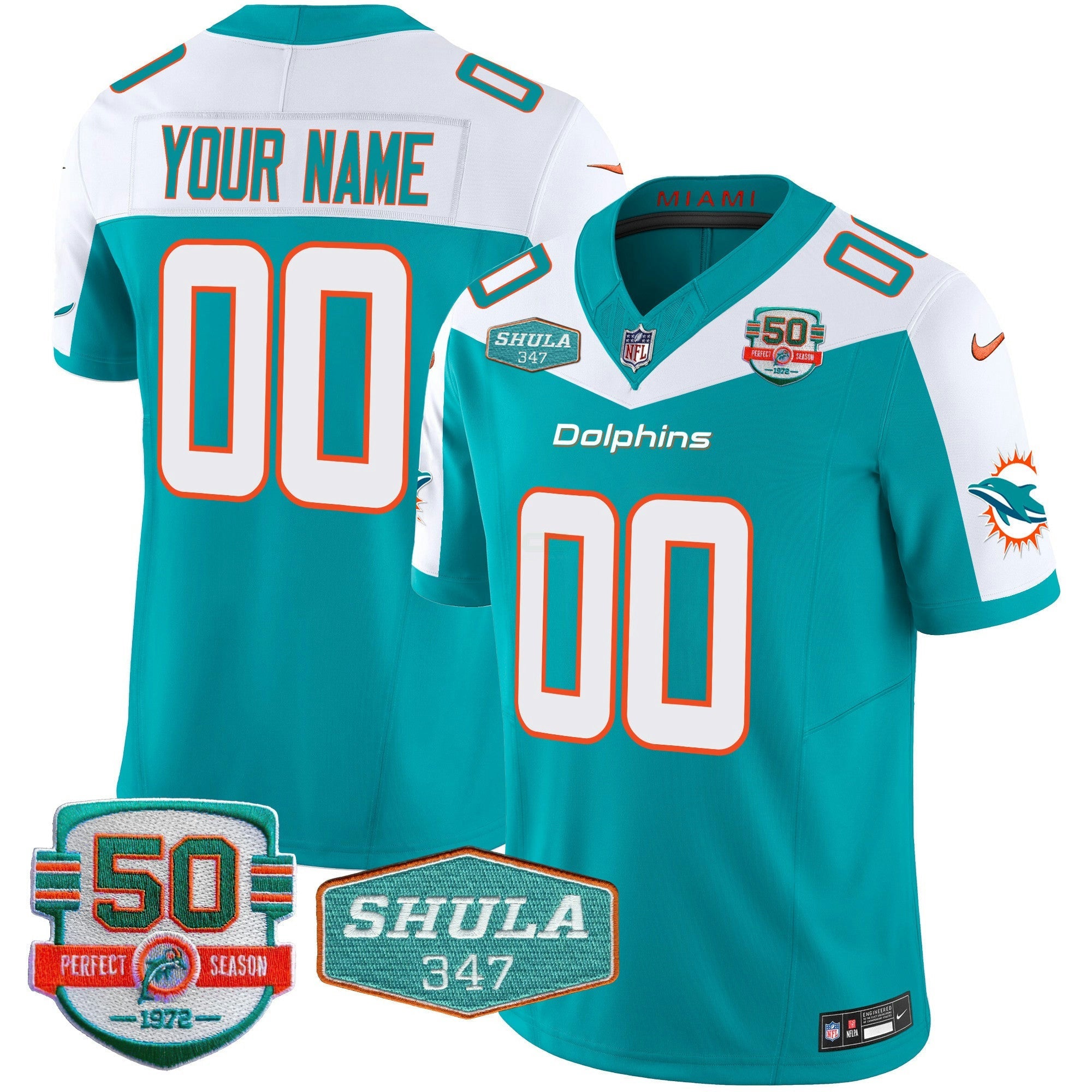 Camisa NFL Shula 347 Patch Vapor Limited Jersey V2
