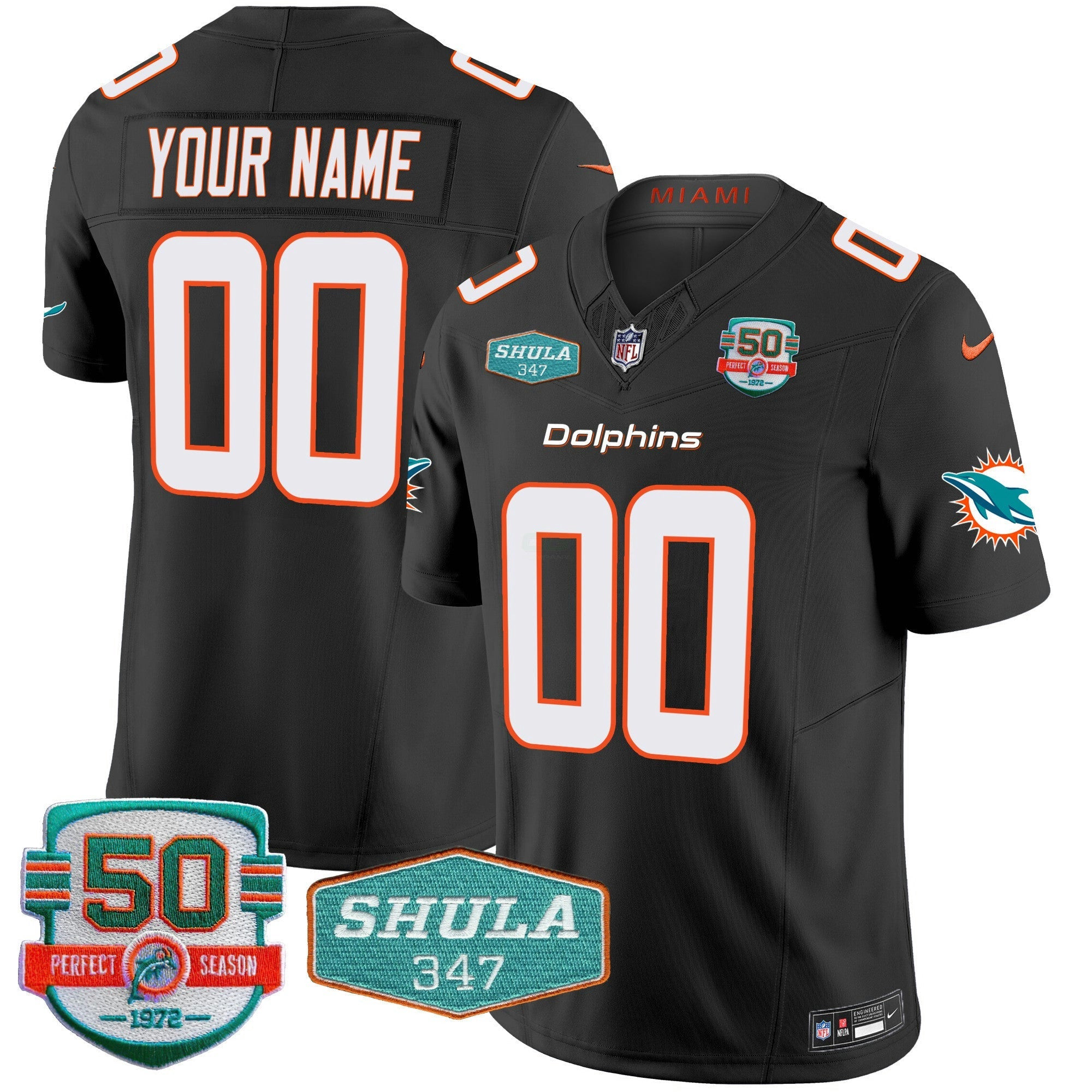 Camisa NFL Shula 347 Patch Vapor Limited Jersey V2
