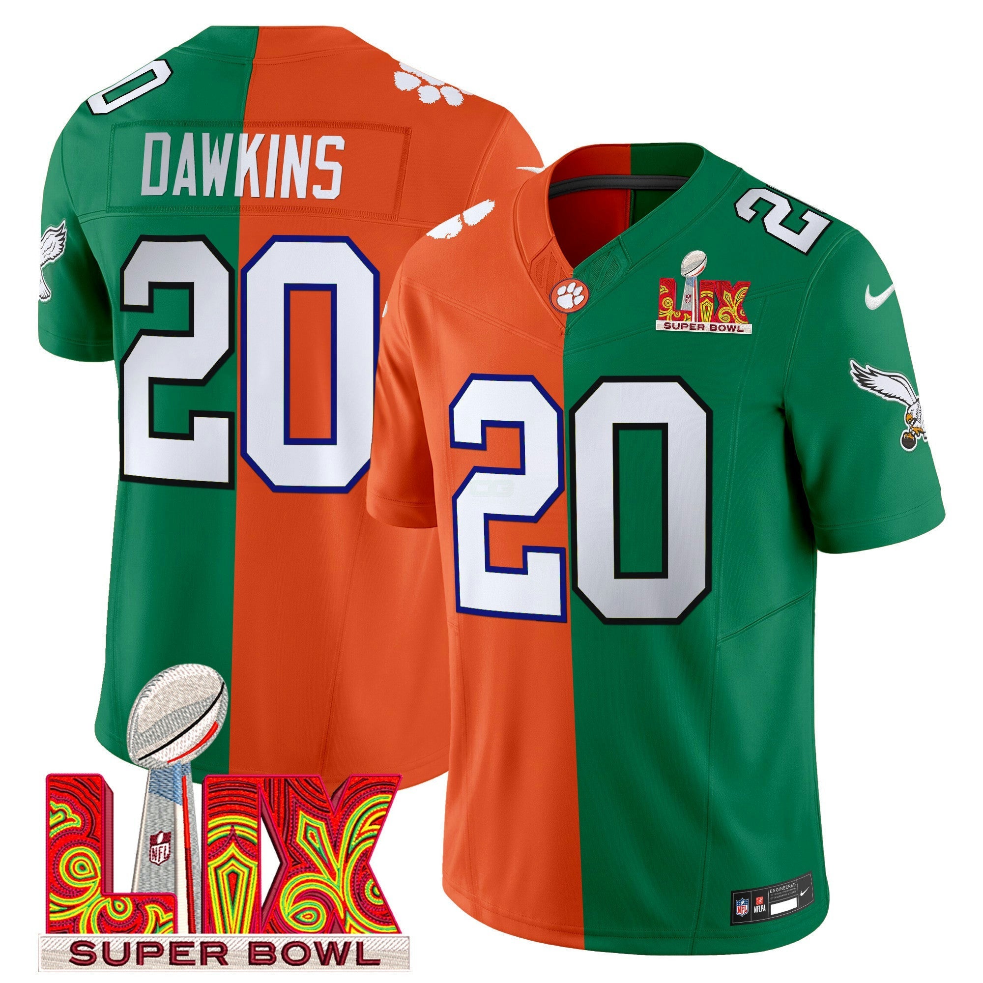 Camisa NFL Split Philadelphia Super Bowl LIX & College Football Vapor Limited Jersey