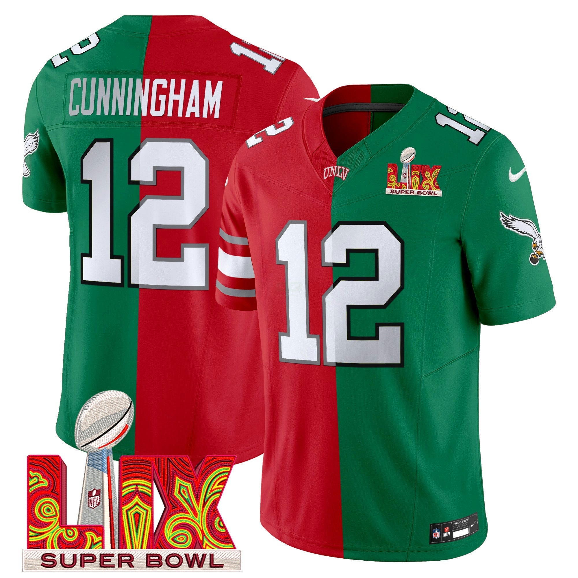 Camisa NFL Split Philadelphia Super Bowl LIX & College Football Vapor Limited Jersey