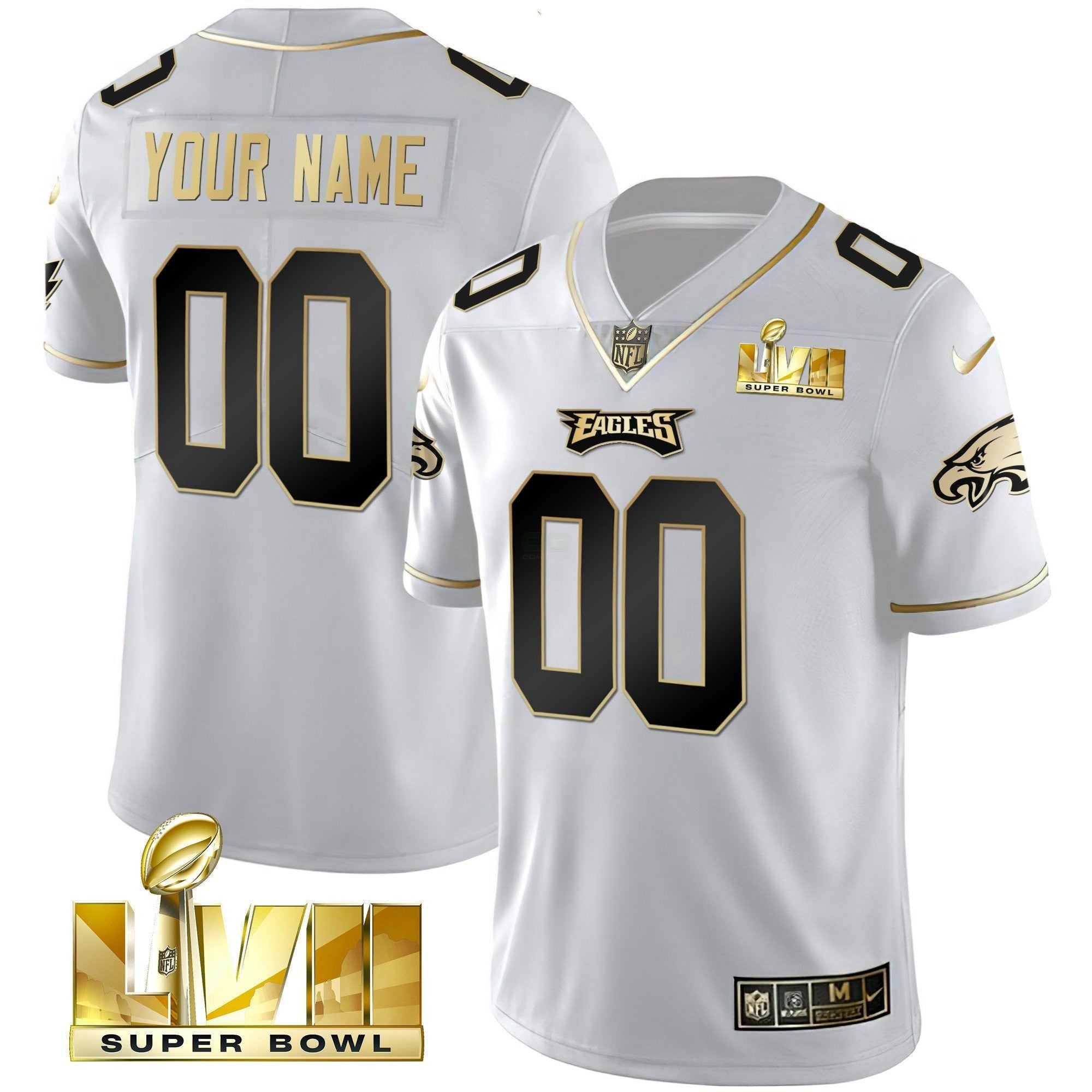 Camisa NFL Super Bowl Dourada Custom Vapor Jersey
