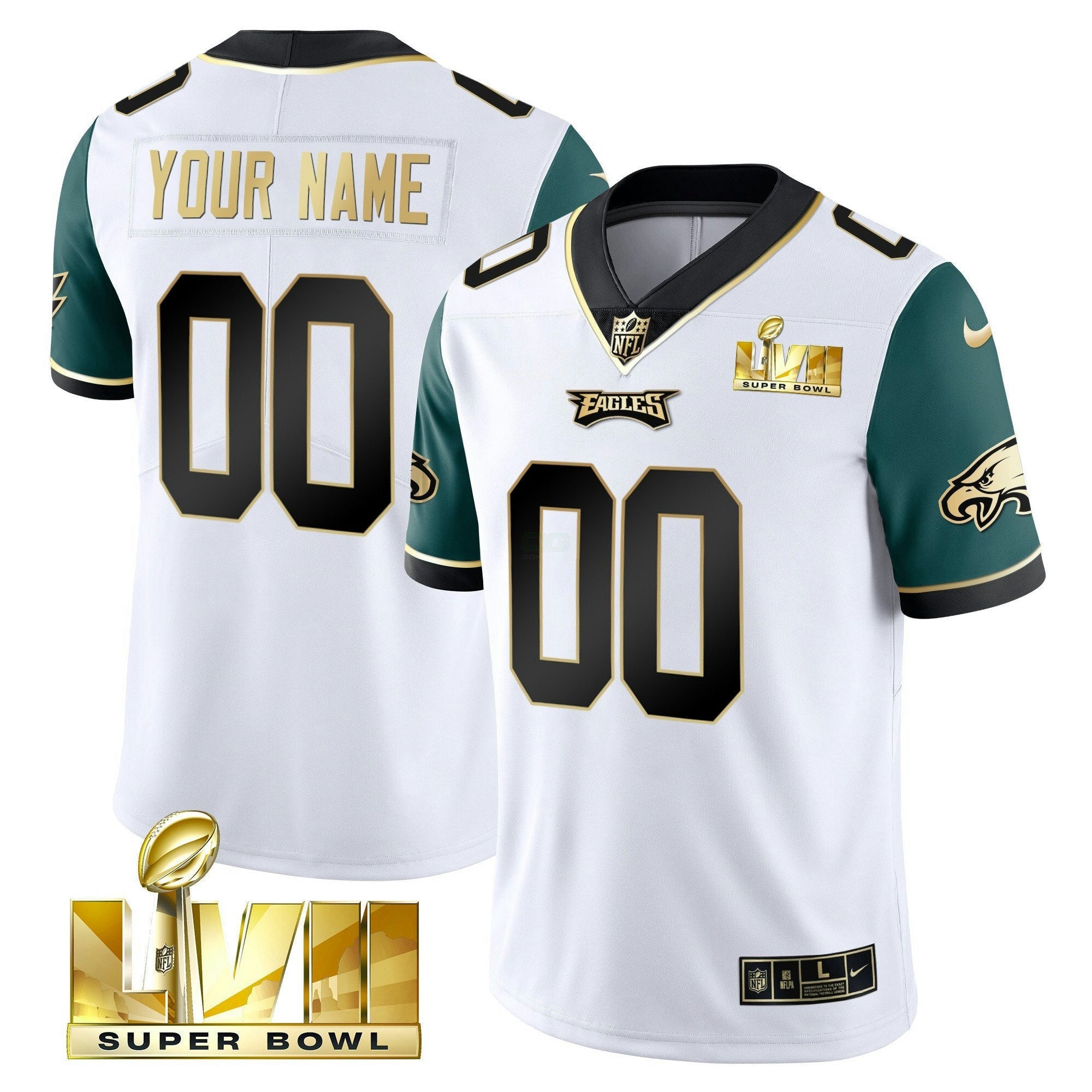 Camisa NFL Super Bowl Dourada Custom Vapor Jersey