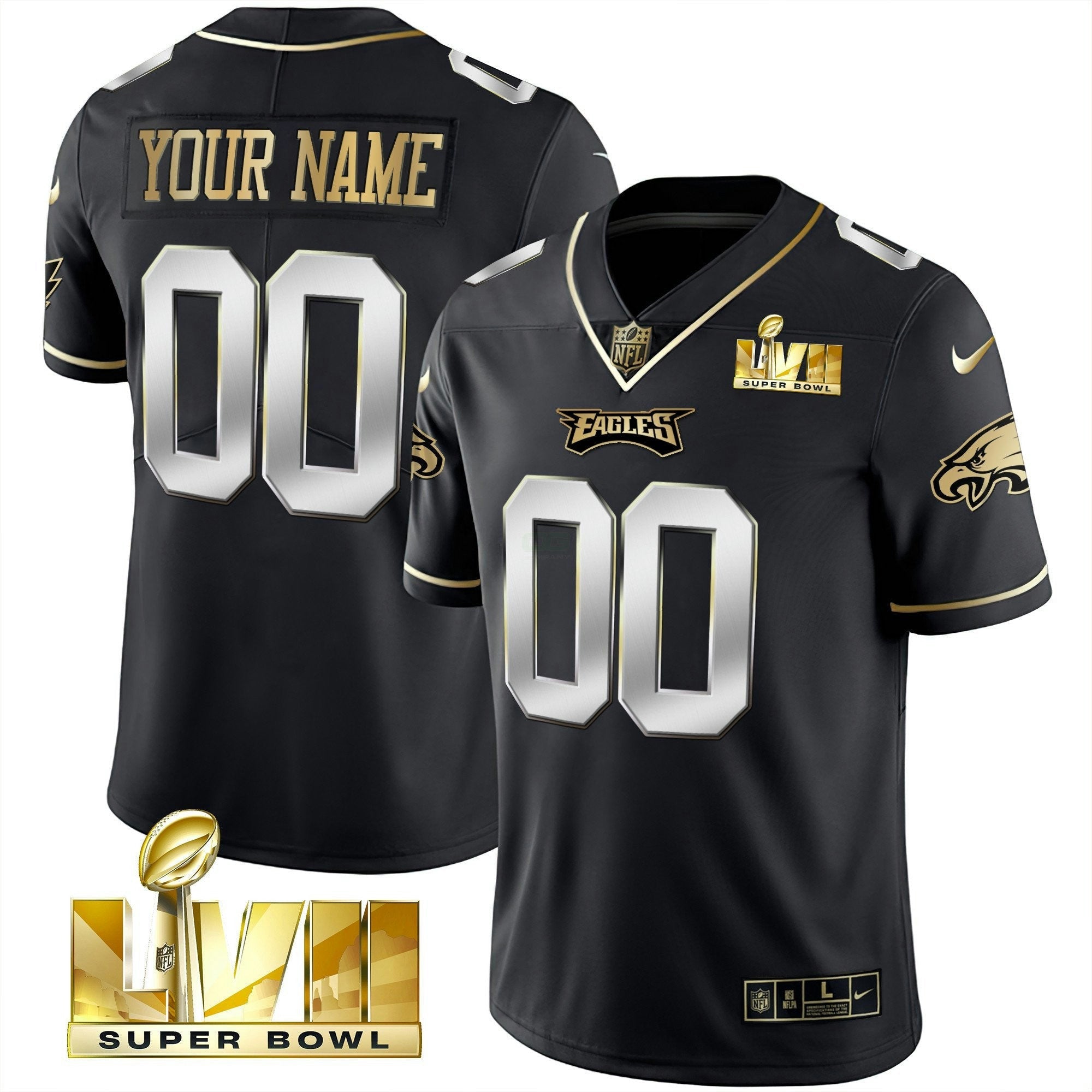 Camisa NFL Super Bowl Dourada Custom Vapor Jersey