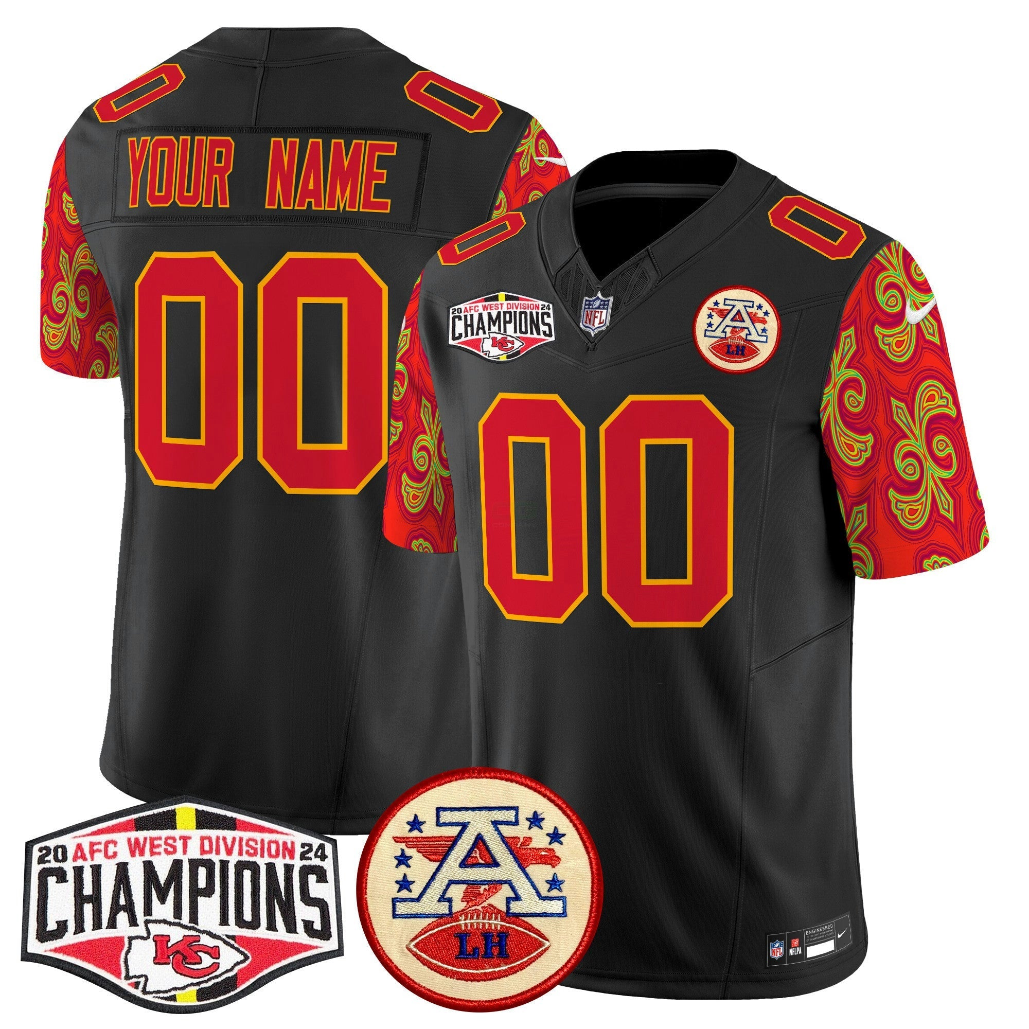 Camisa NFL Super Bowl LIX Style 2024 AFC West Division Champions Patch Vapor Limited Jersey