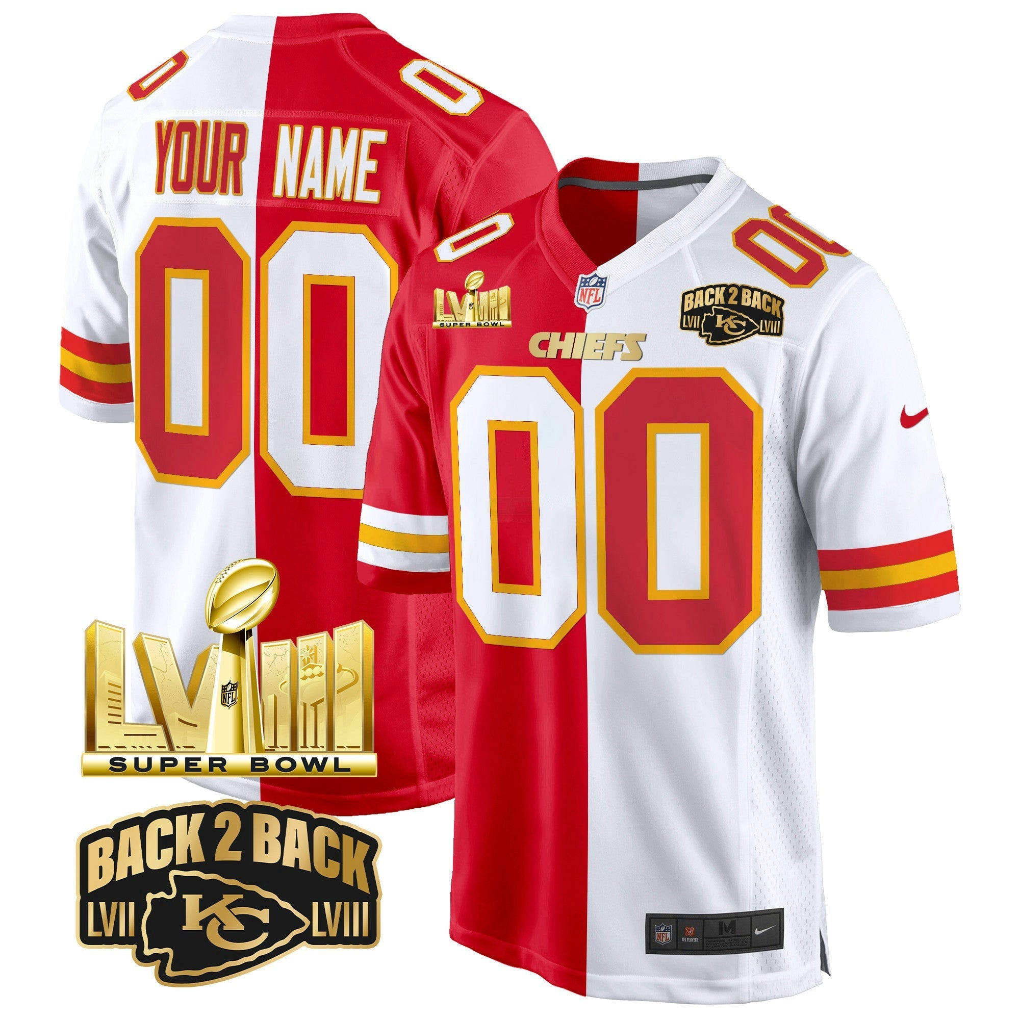 Camisa NFL Super Bowl LVIII & Back 2 Back Gold Game Jersey