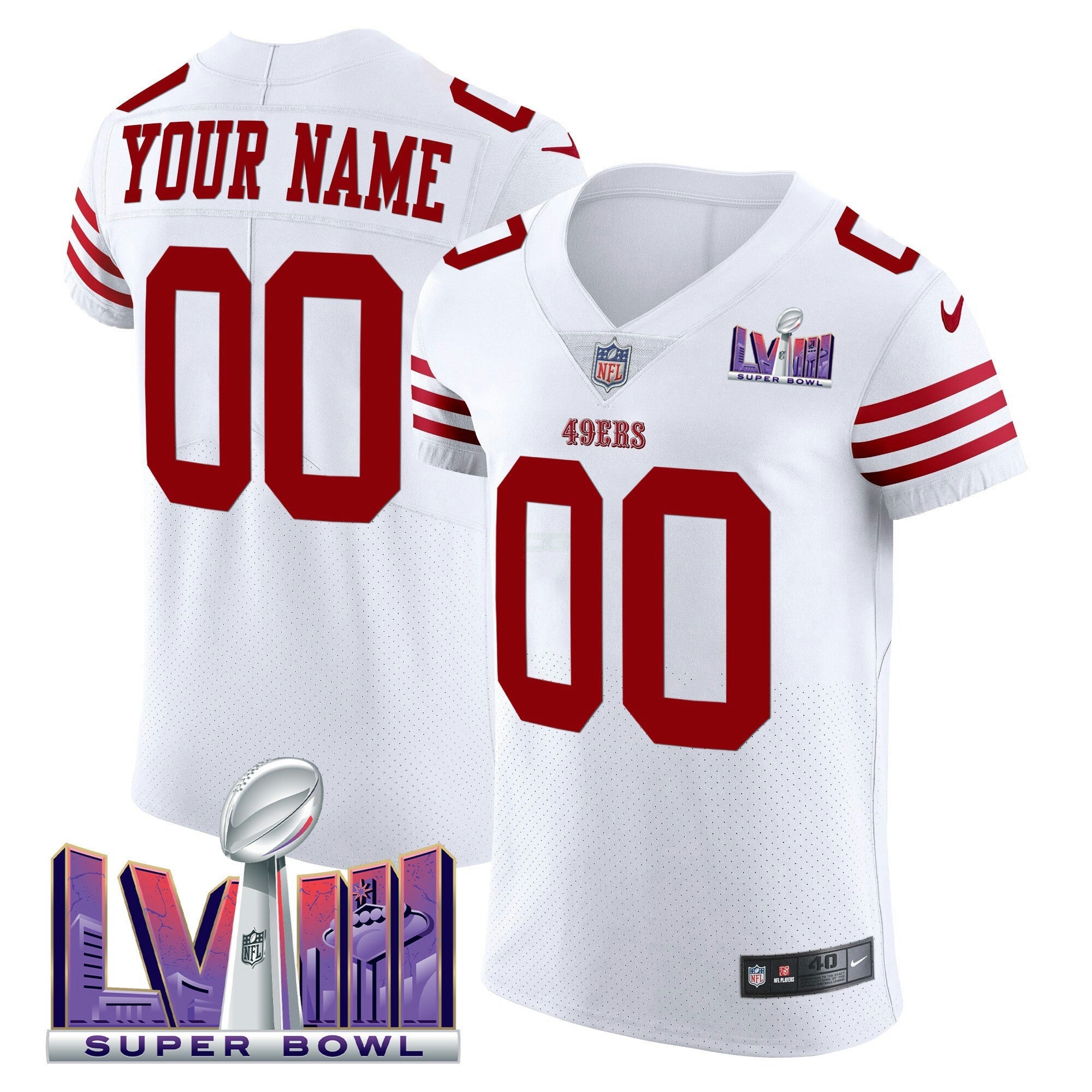 Camisa NFL Super Bowl LVIII Dourada Patch Vapor Elite Jersey