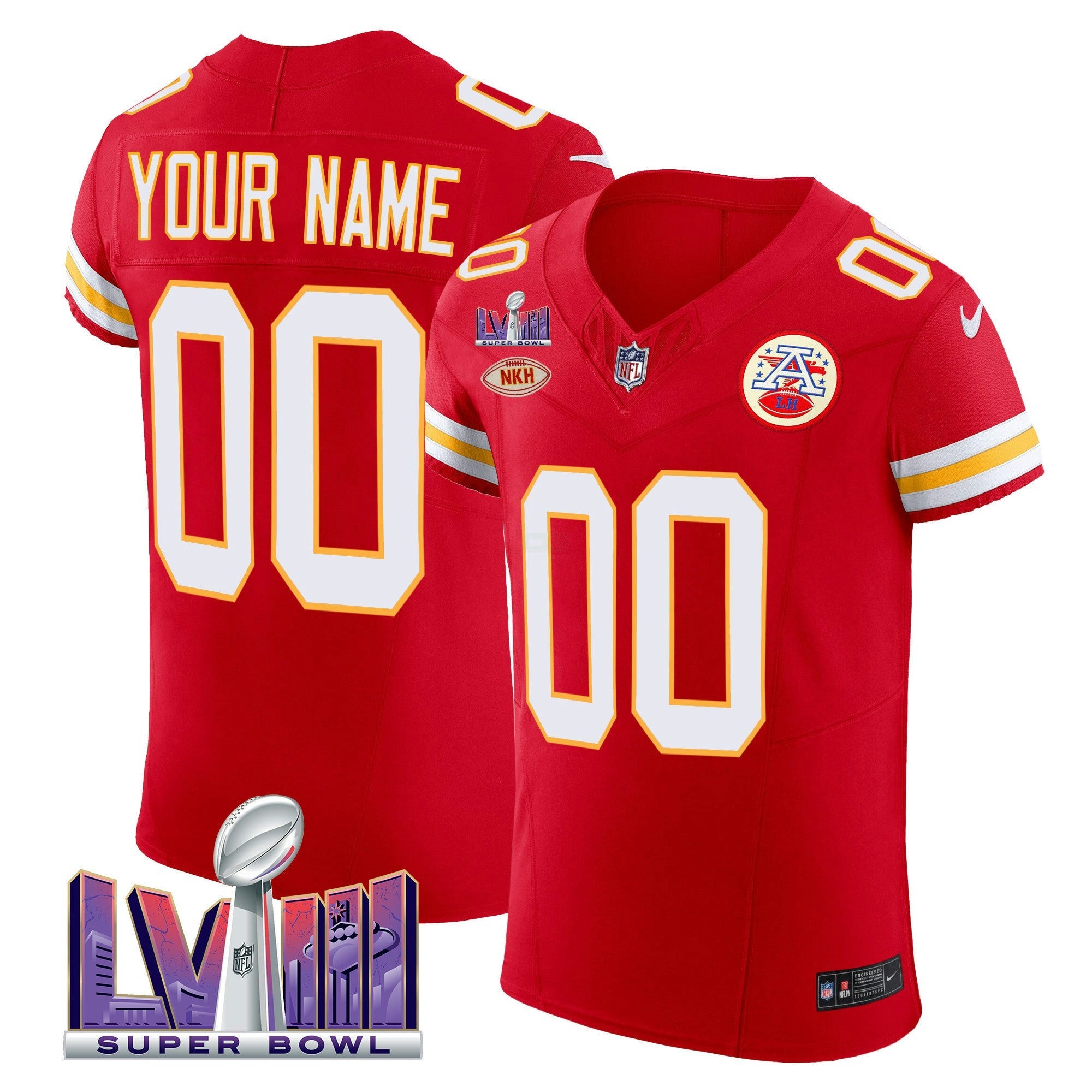 Camisa NFL Super Bowl LVIII Dourada Patch Vapor Elite Jersey