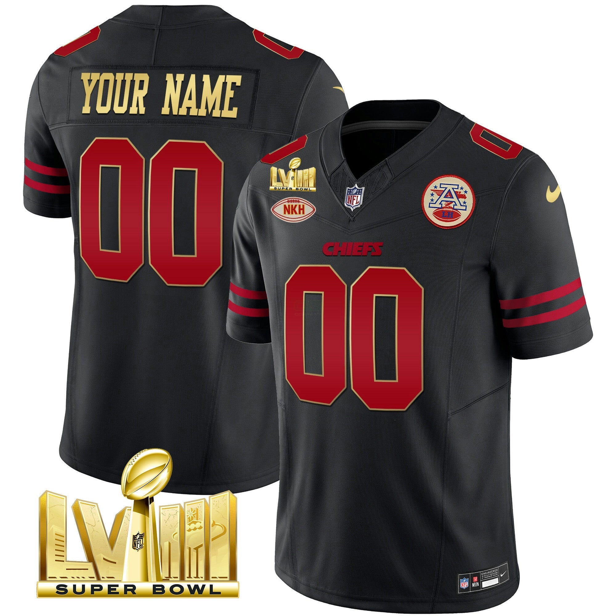 Camisa NFL Super Bowl LVIII Dourada Patch Vapor Jersey V2