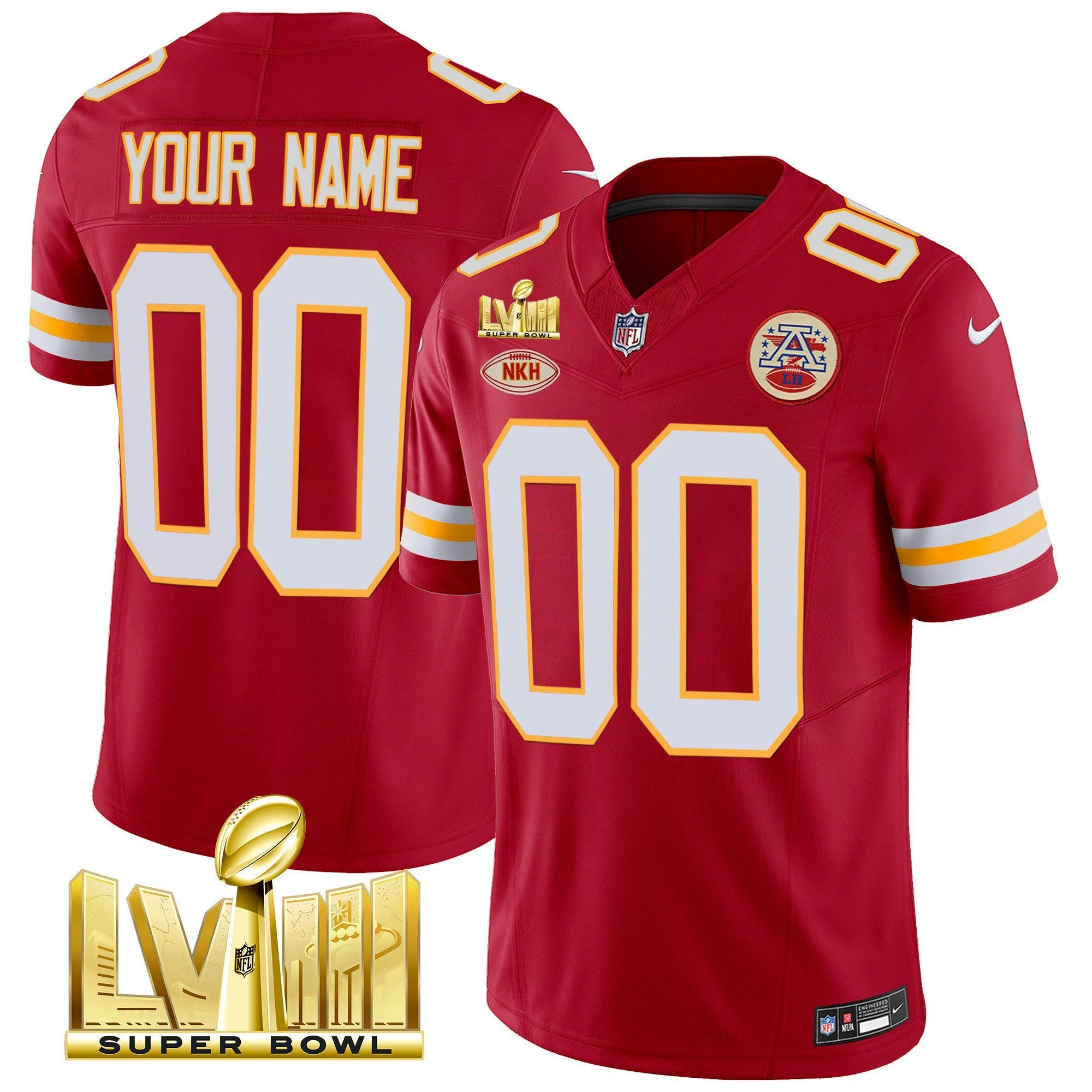 Camisa NFL Super Bowl LVIII Dourada Patch Vapor Jersey V2