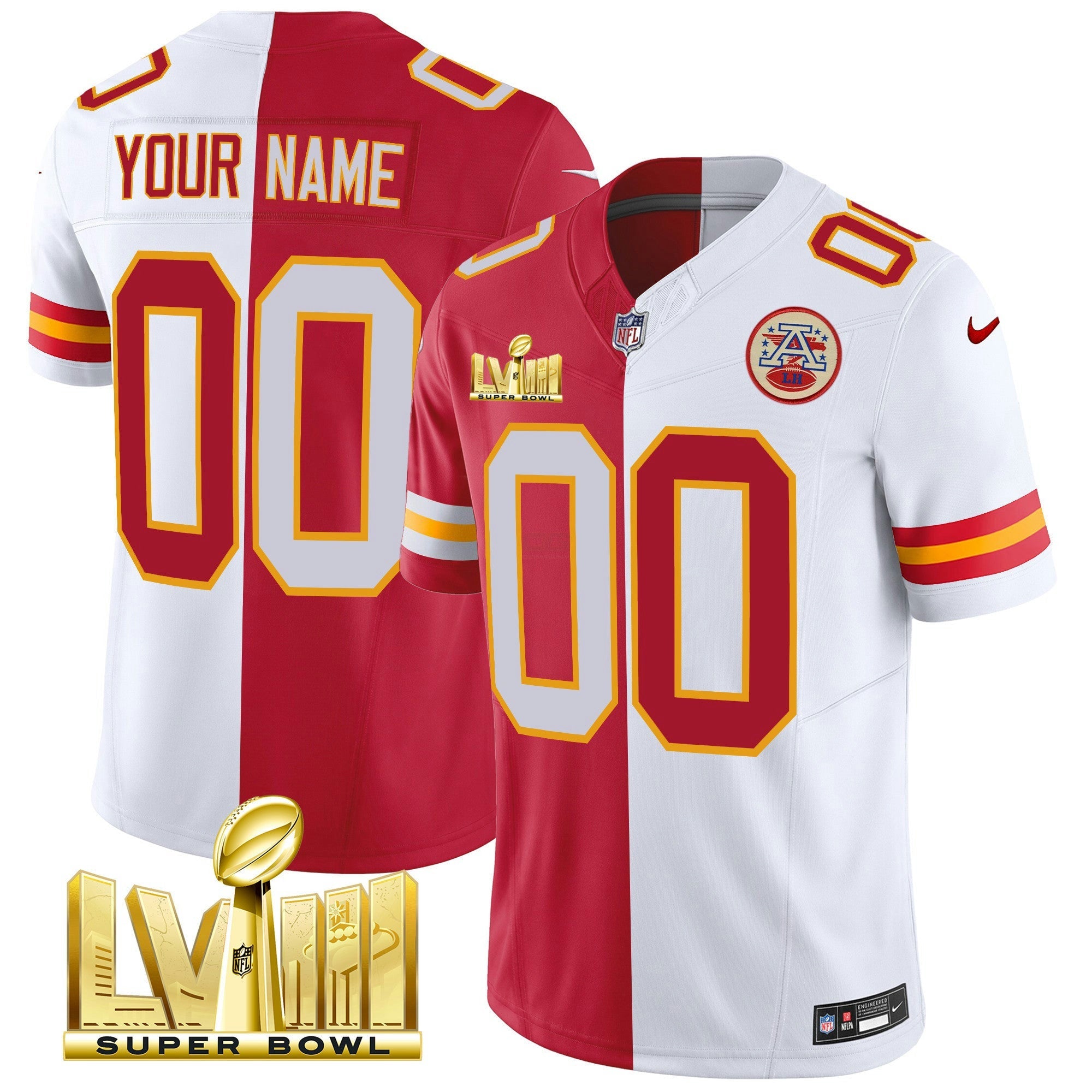 Camisa NFL Super Bowl LVIII Dourada Patch Vapor Jersey V4