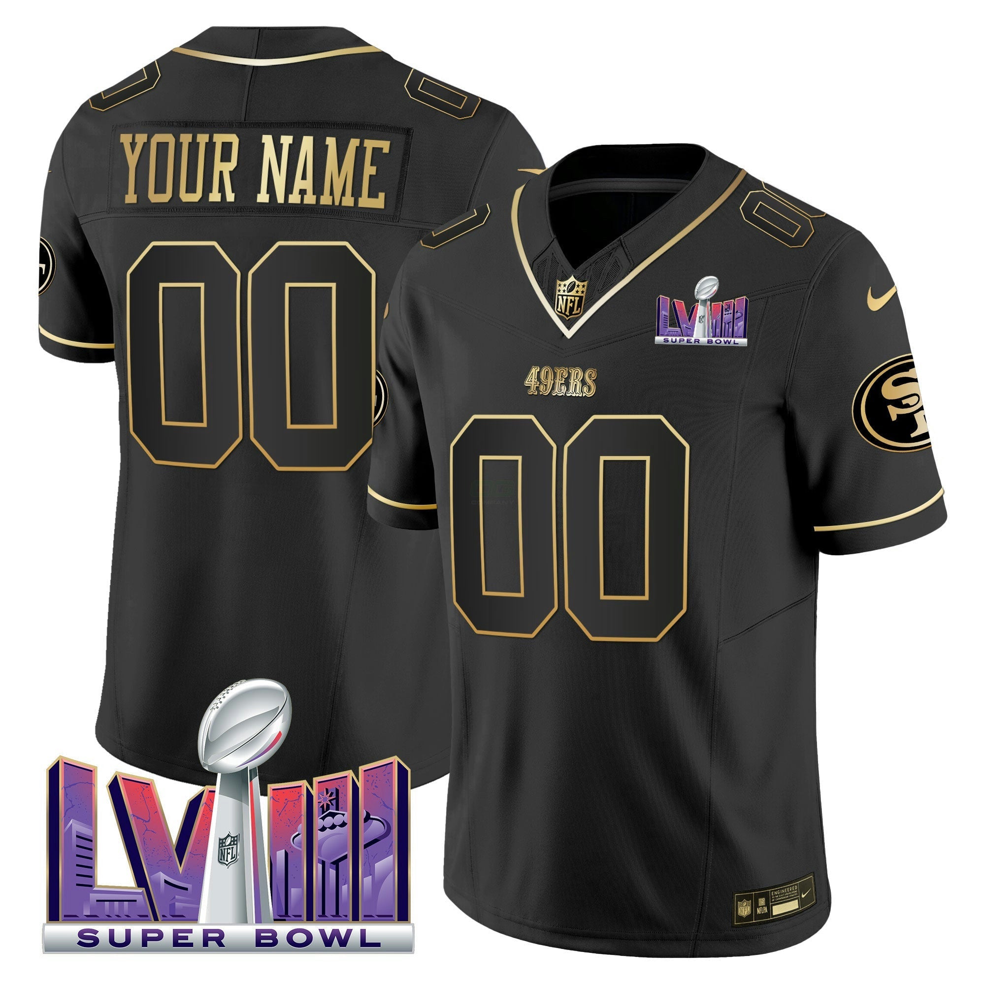 Camisa NFL Super Bowl LVIII Patch Vapor Jersey V2