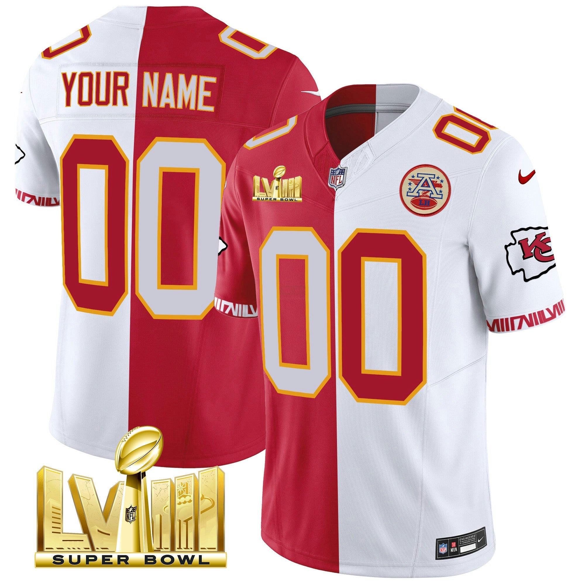 Camisa NFL Super Bowl LVIII Pattern Gold Vapor Jersey