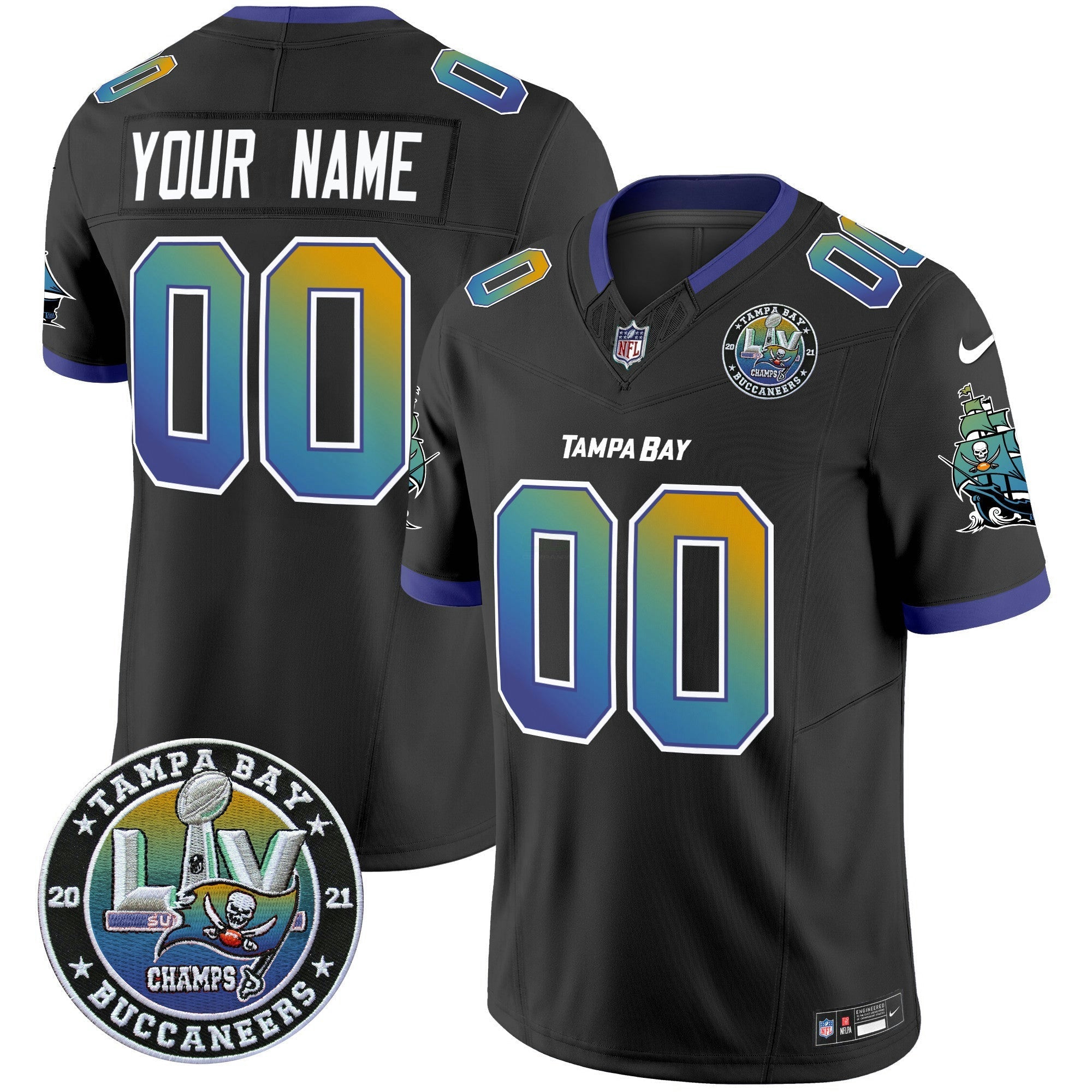 Camisa NFL “Tampa City” Super Bowl LIV Patch Vapor Limited Jersey