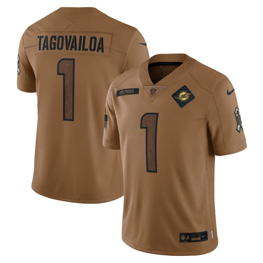 Camisa NFL Tua Tagovailoa Miami Salute To Service Limited Jersey – Marrom - Marrom