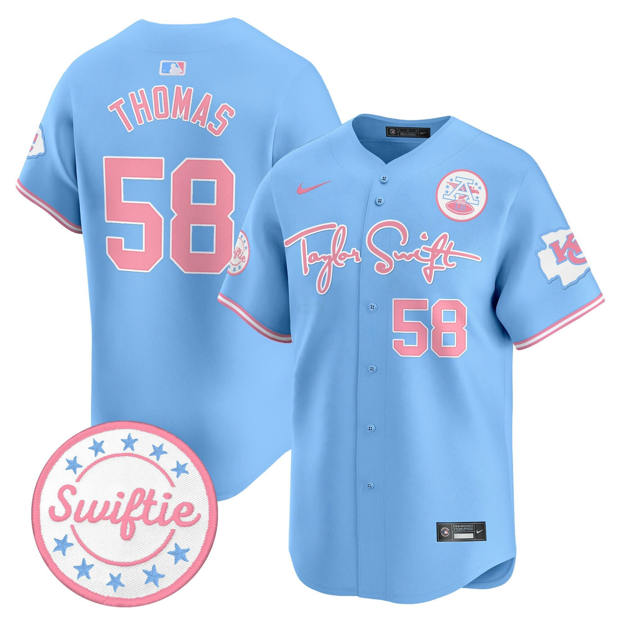 Camisa NFL Unisex Taylor Swift Bubblegum Pink Vapor Premier Limited Jersey