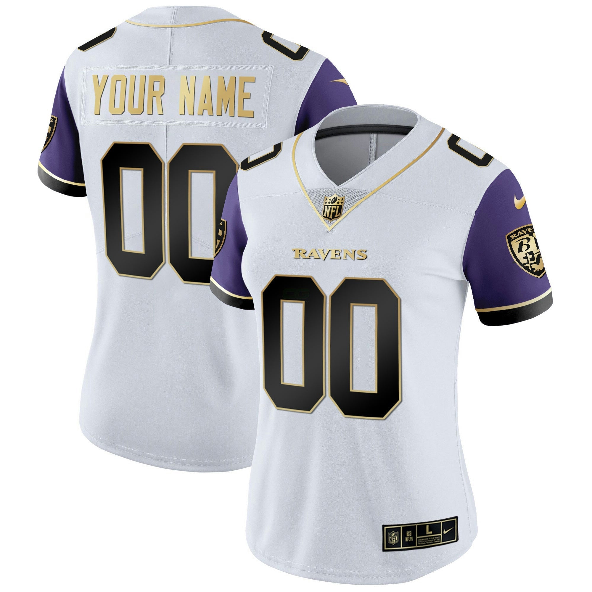 Camisa NFL Vapor Dourada Custom Name and Number