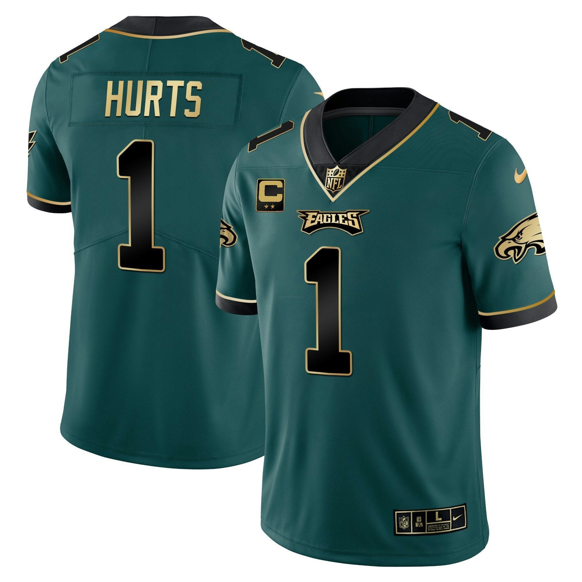 Camisa NFL Vapor Preta Midnight Verde Dourada Limited