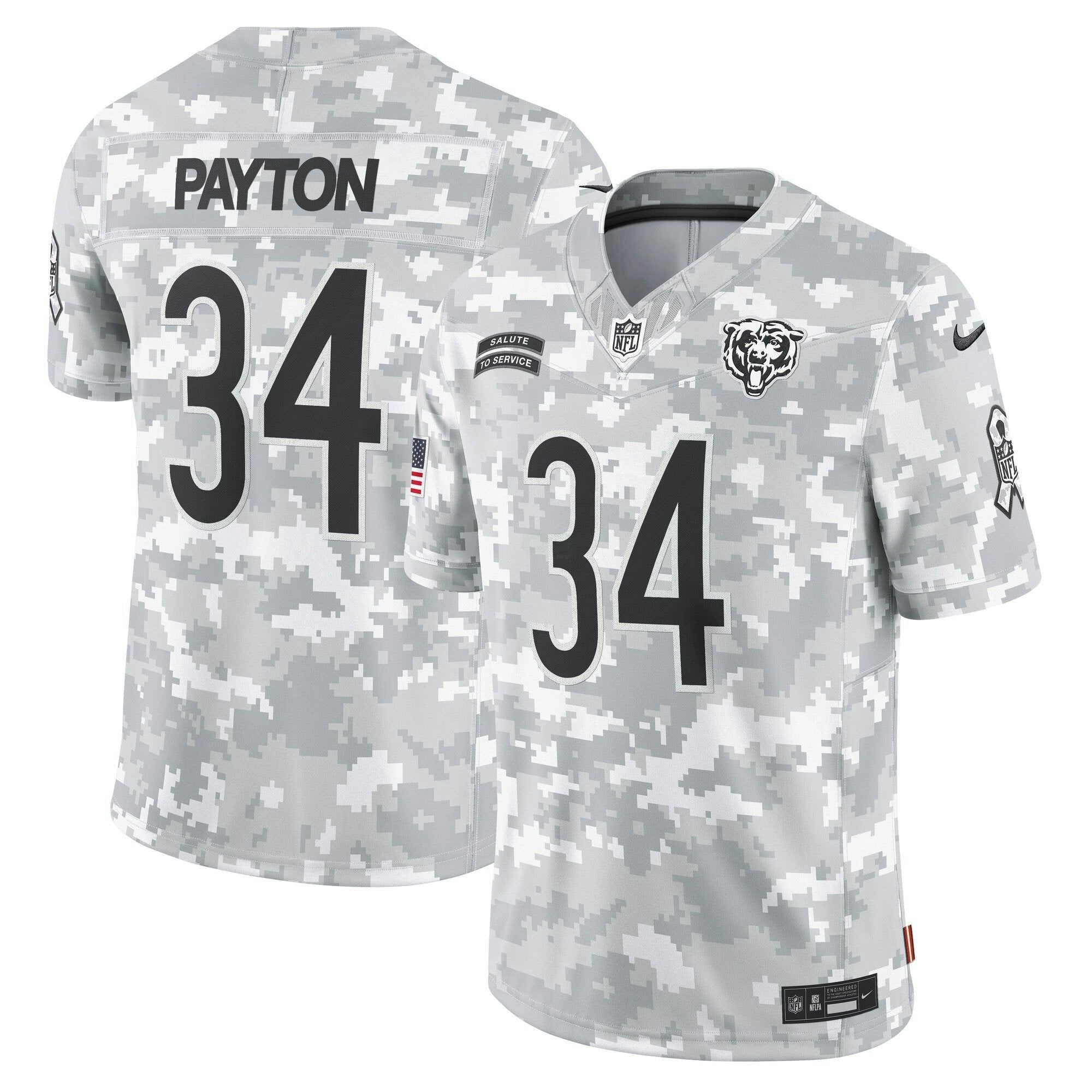 Camisa NFL Walter Payton Chicago 2024 Salute to Service Vapor Limited Jersey – Arctic Camo - Arctic Camuflada