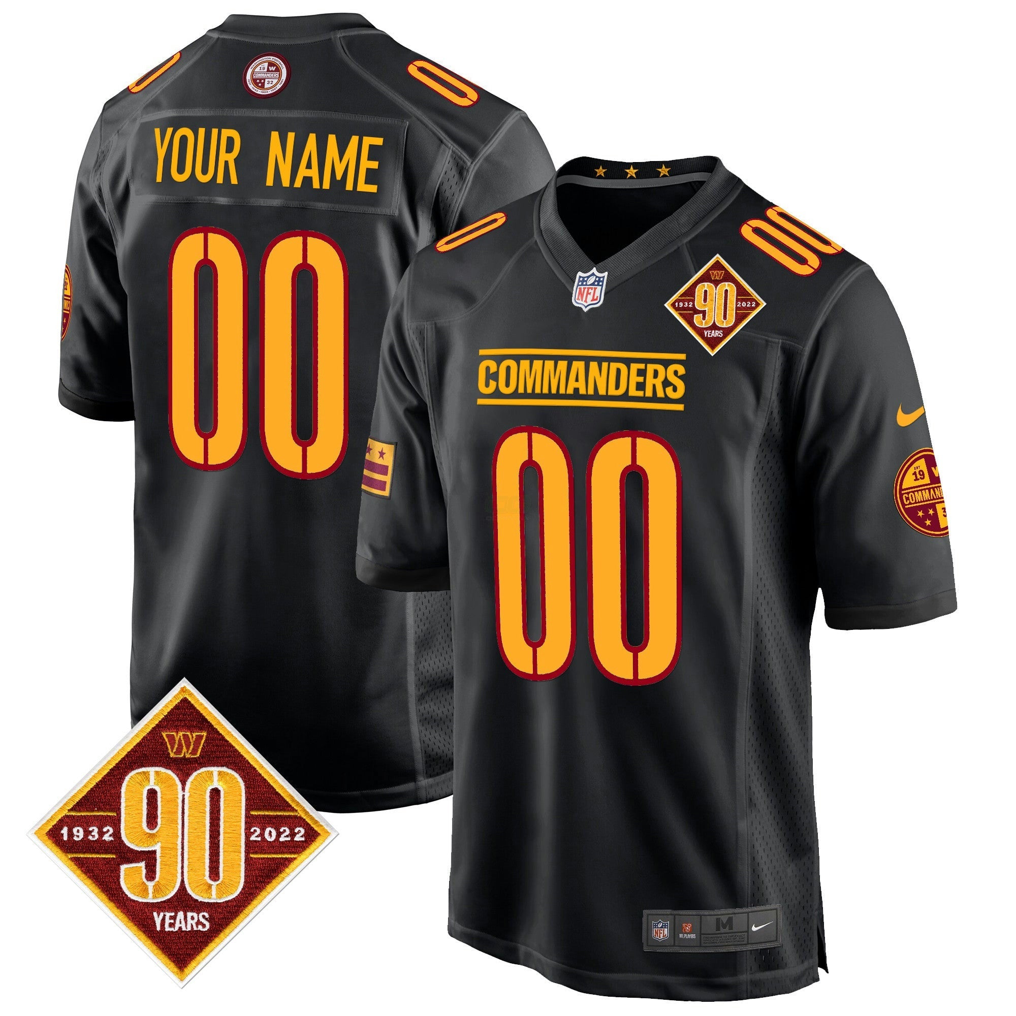 Camisa NFL Washington 90th Anniversary Patch Game Jersey