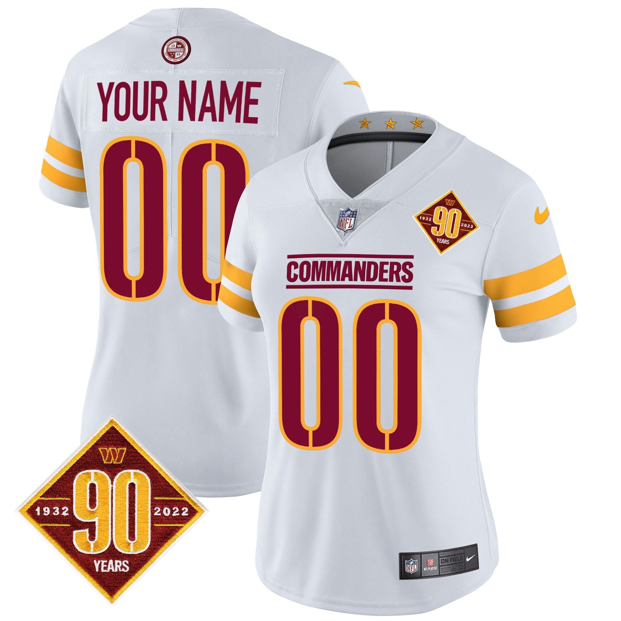 Camisa NFL Washington 90th Anniversary Patch Vapor Jersey V2