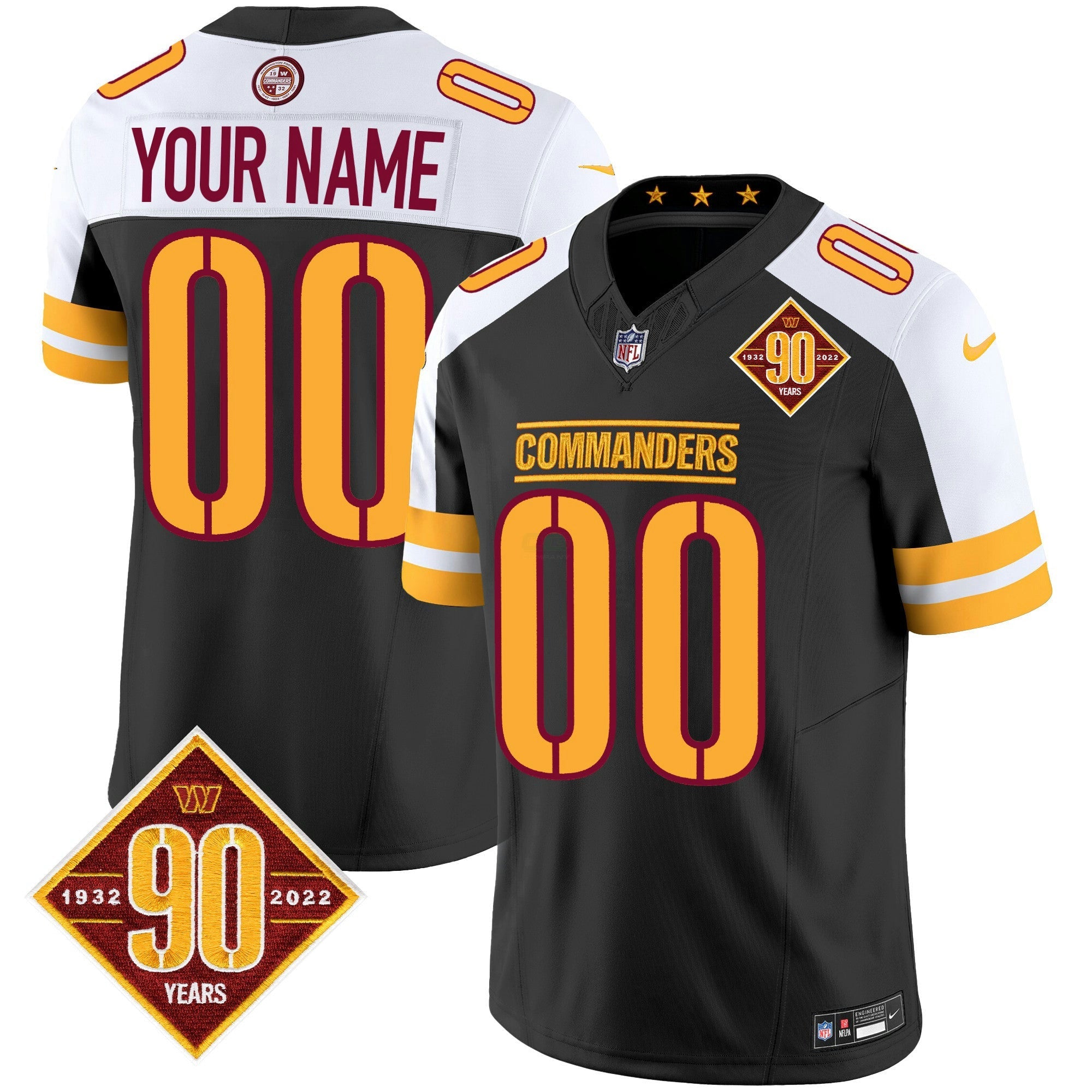 Camisa NFL Washington 90th Anniversary Patch Vapor Jersey V2