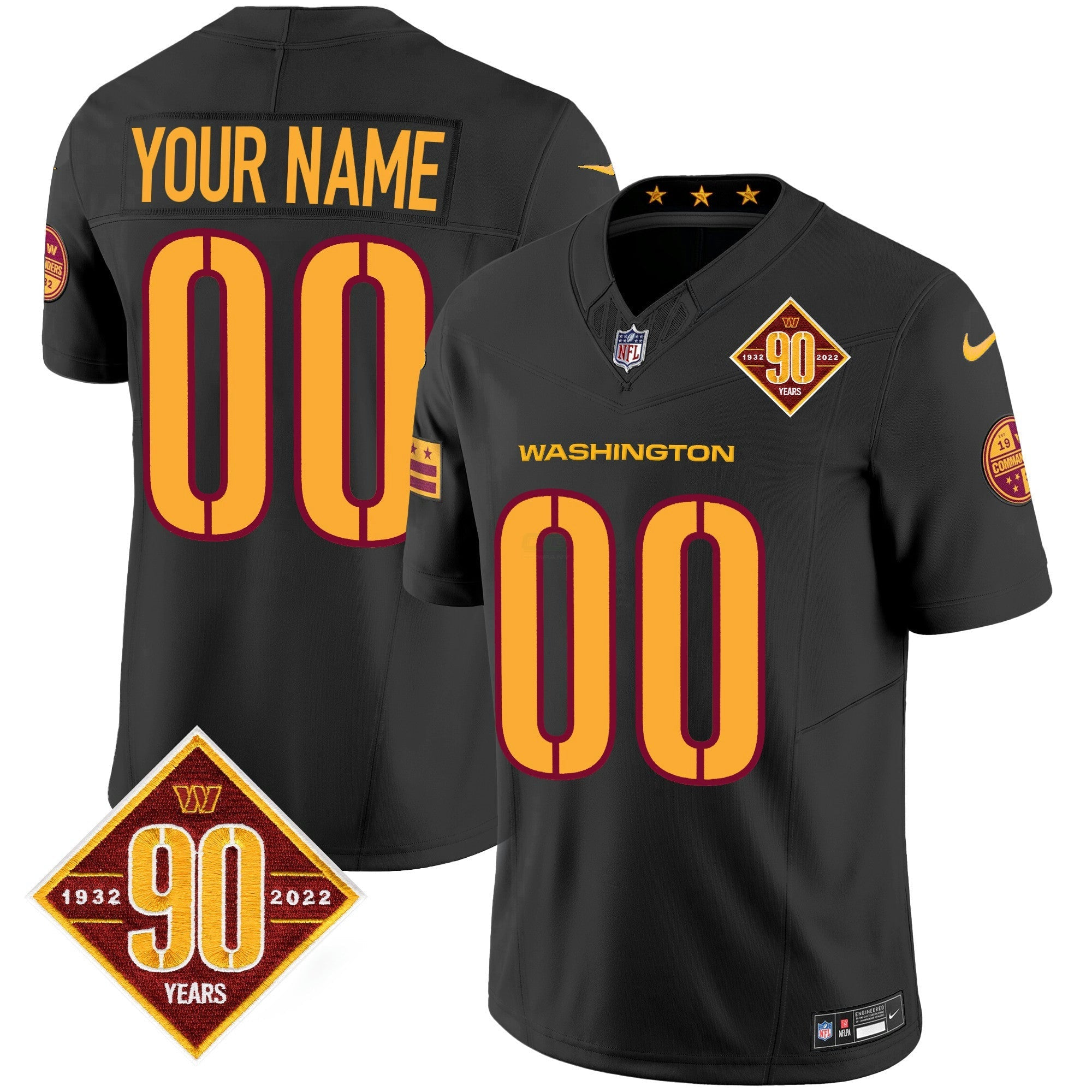 Camisa NFL Washington 90th Anniversary Patch Vapor Jersey V3