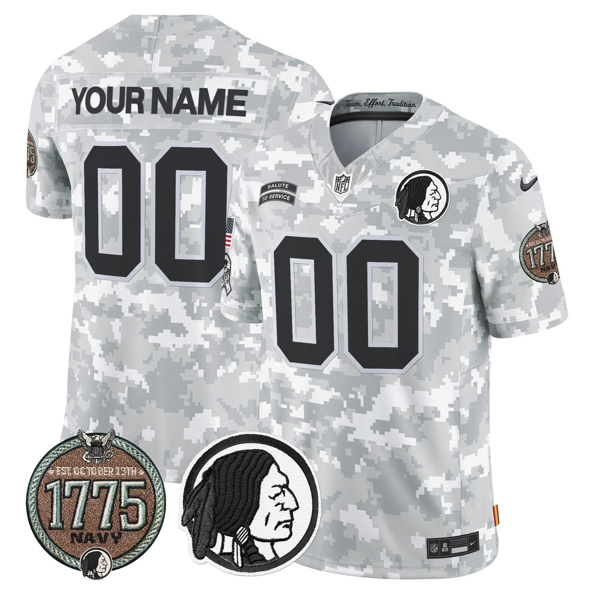 Camisa NFL Washington Redskins 2024 Salute to Service Establishment Year Patch Vapor Limited Jersey