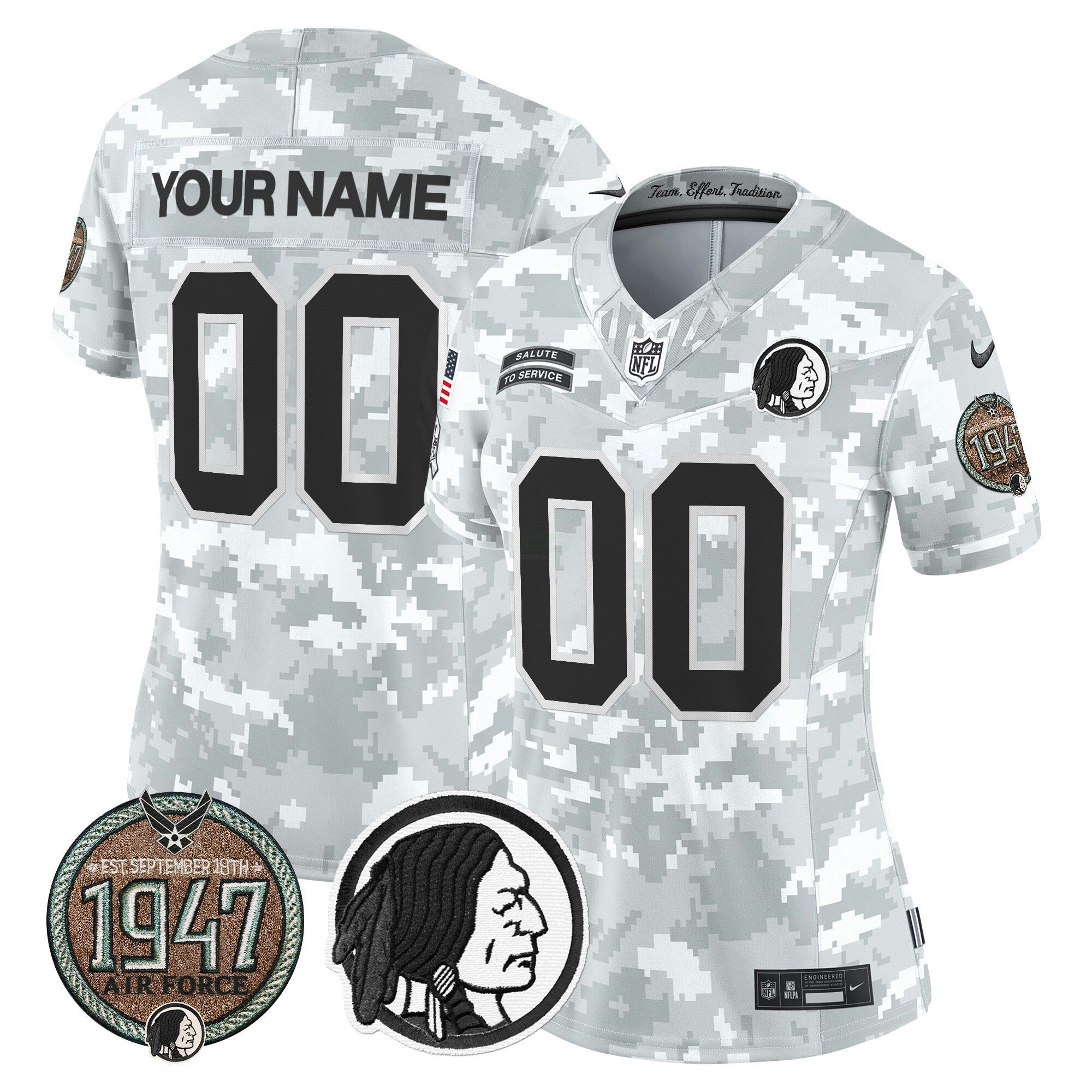 Camisa NFL Washington Redskins 2024 Salute to Service Establishment Year Patch Vapor Limited Jersey