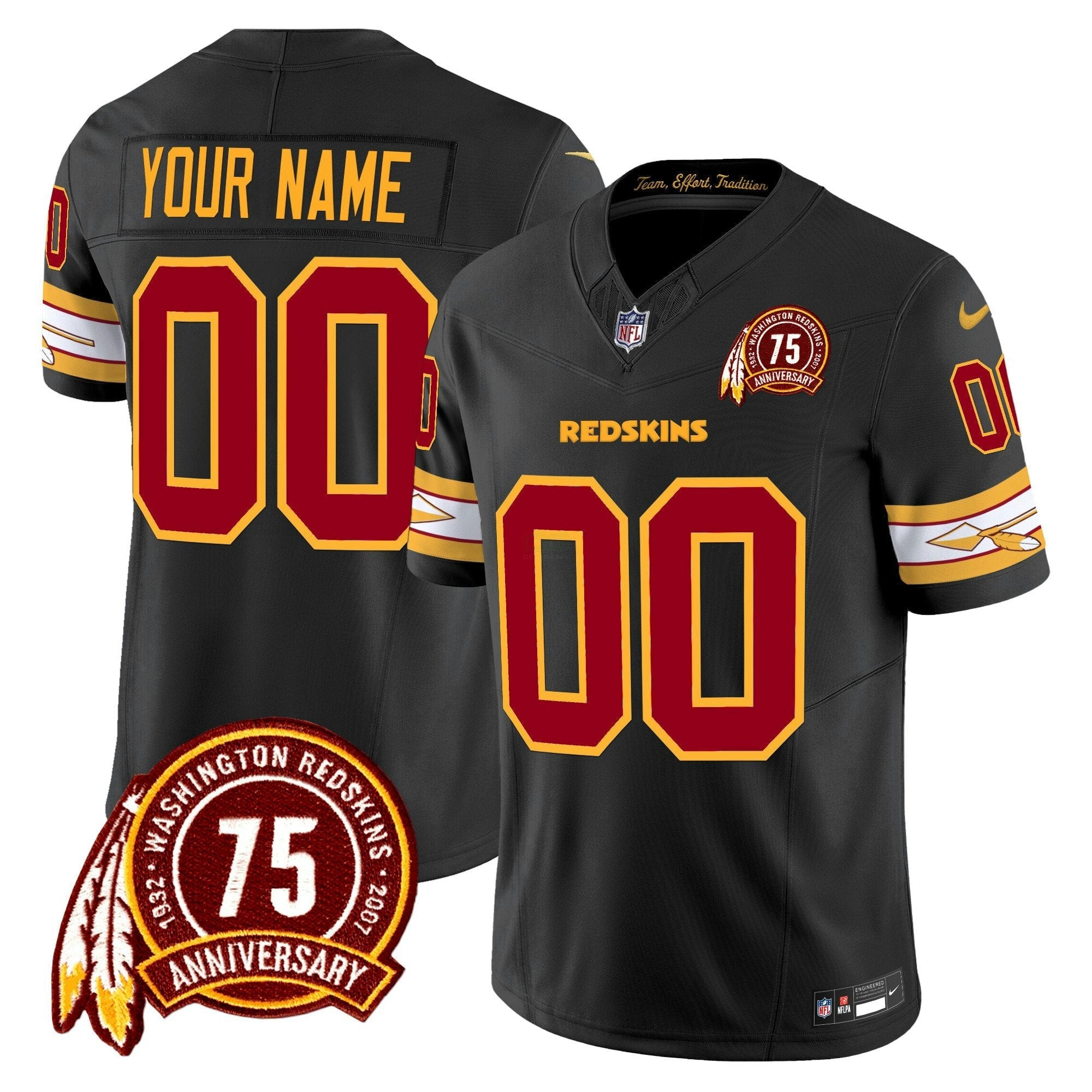 Camisa NFL Washington Redskins 75th Patch Vapor Limited Jersey