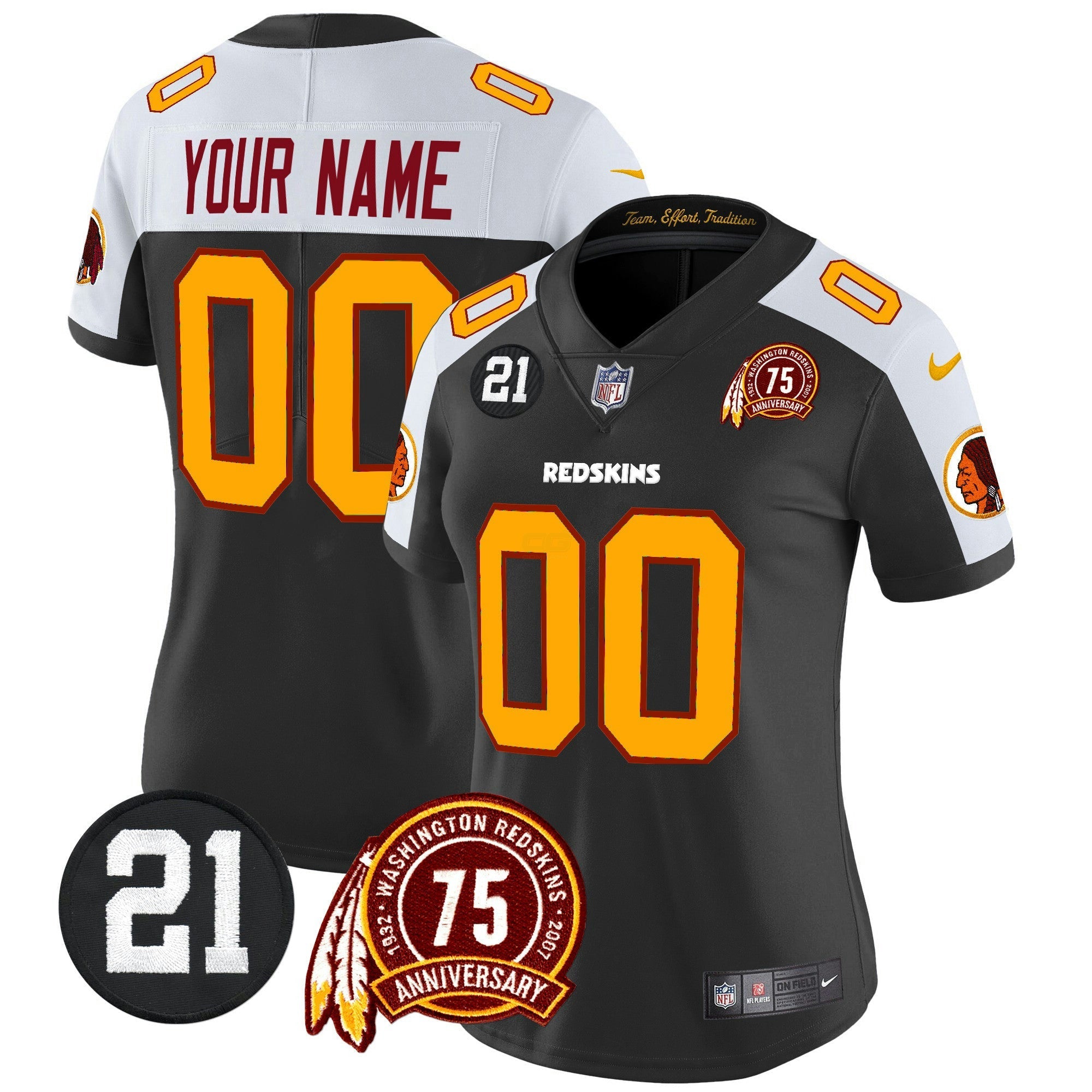 Camisa NFL Washington Redskins 75th & Sean Taylor Patch Vapor Limited Jersey