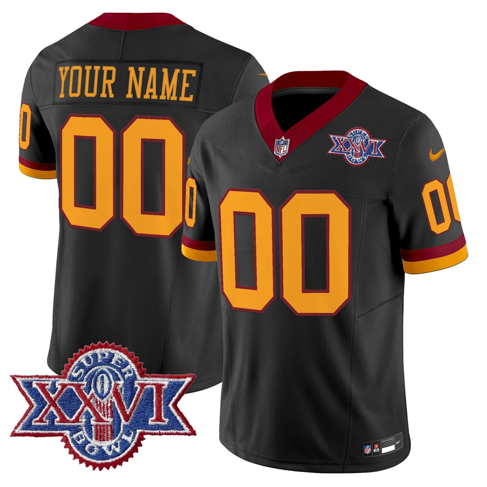 Camisa NFL Washington Redskins Throwback 1992 Super Bowl XXVI Patch Vapor Limited Jersey