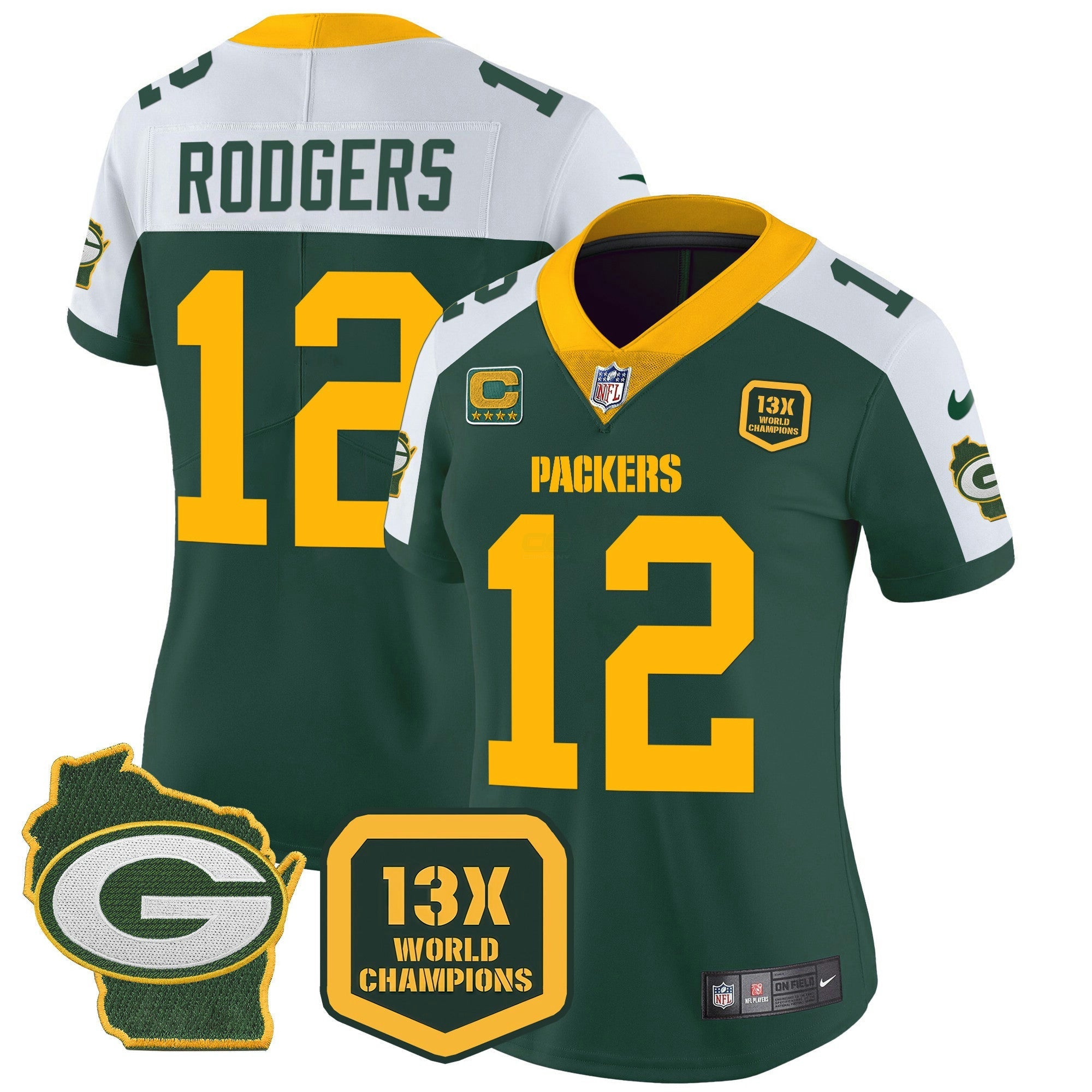 Camisa NFL Women’s 13 Time World Champions & Home Patch Vapor Jersey