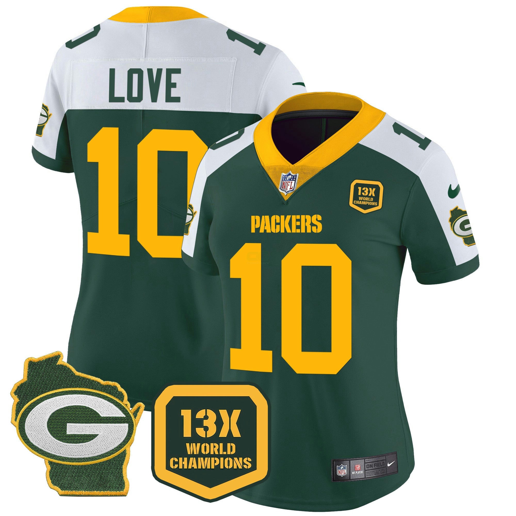 Camisa NFL Women’s 13 Time World Champions & Home Patch Vapor Jersey