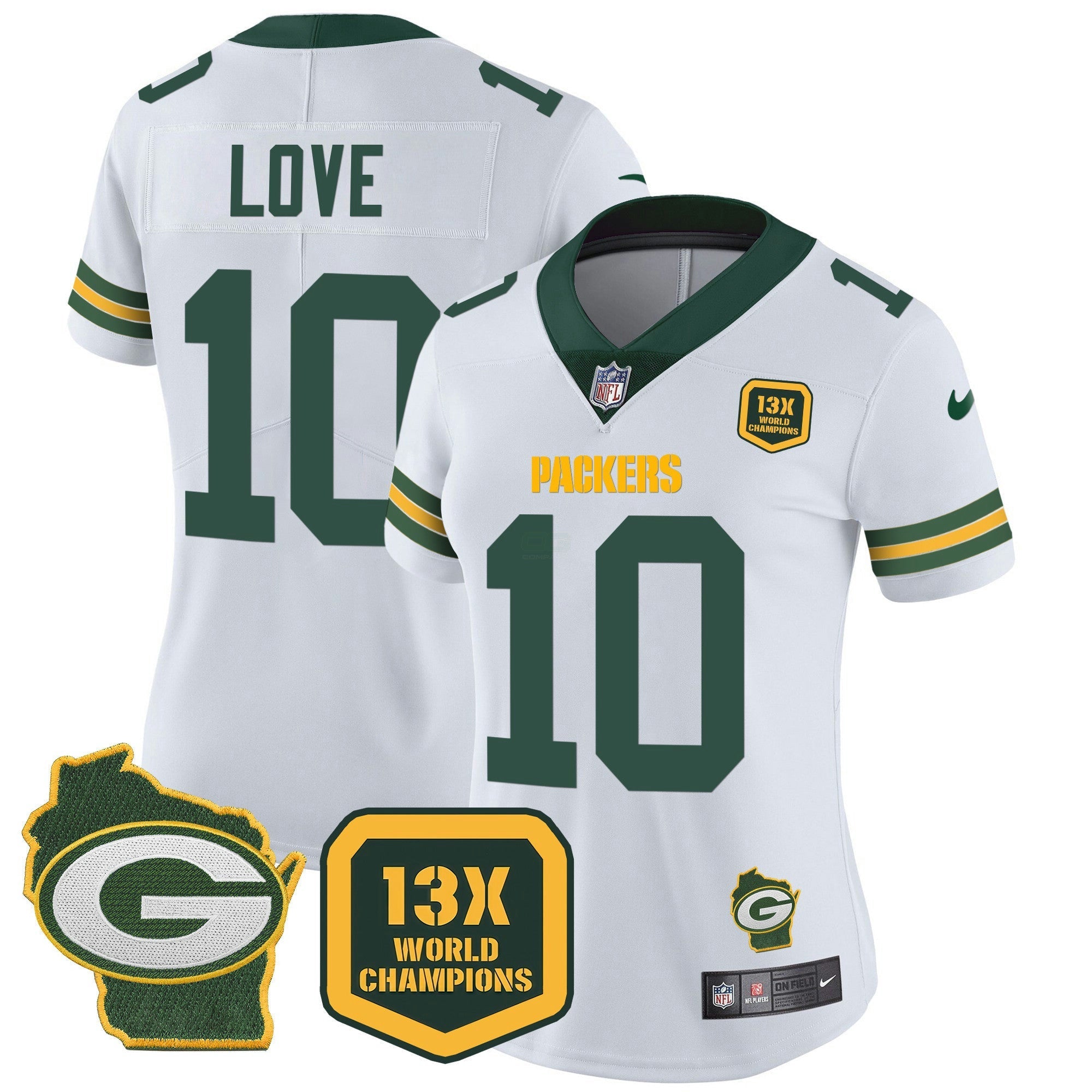 Camisa NFL Women’s 13 Time World Champions & Home Patch Vapor Jersey
