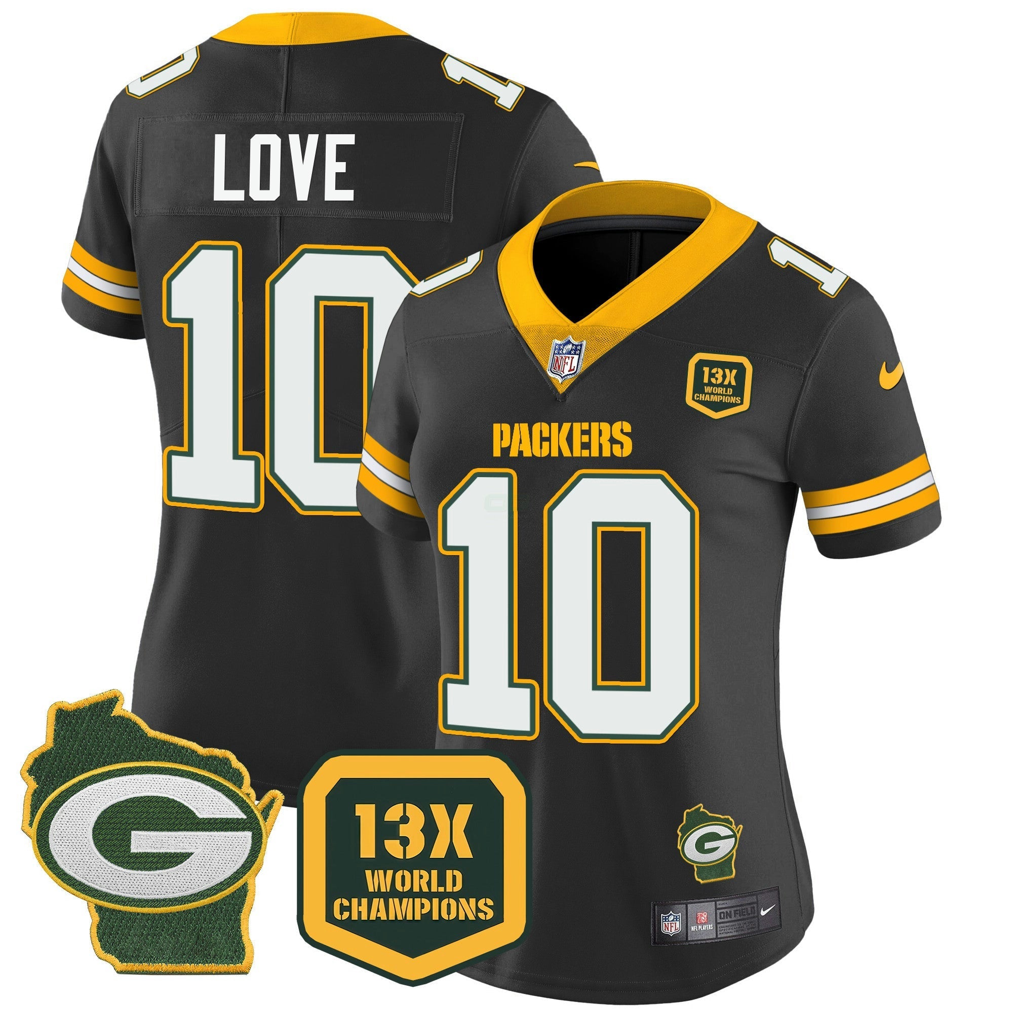 Camisa NFL Women’s 13 Time World Champions & Home Patch Vapor Jersey