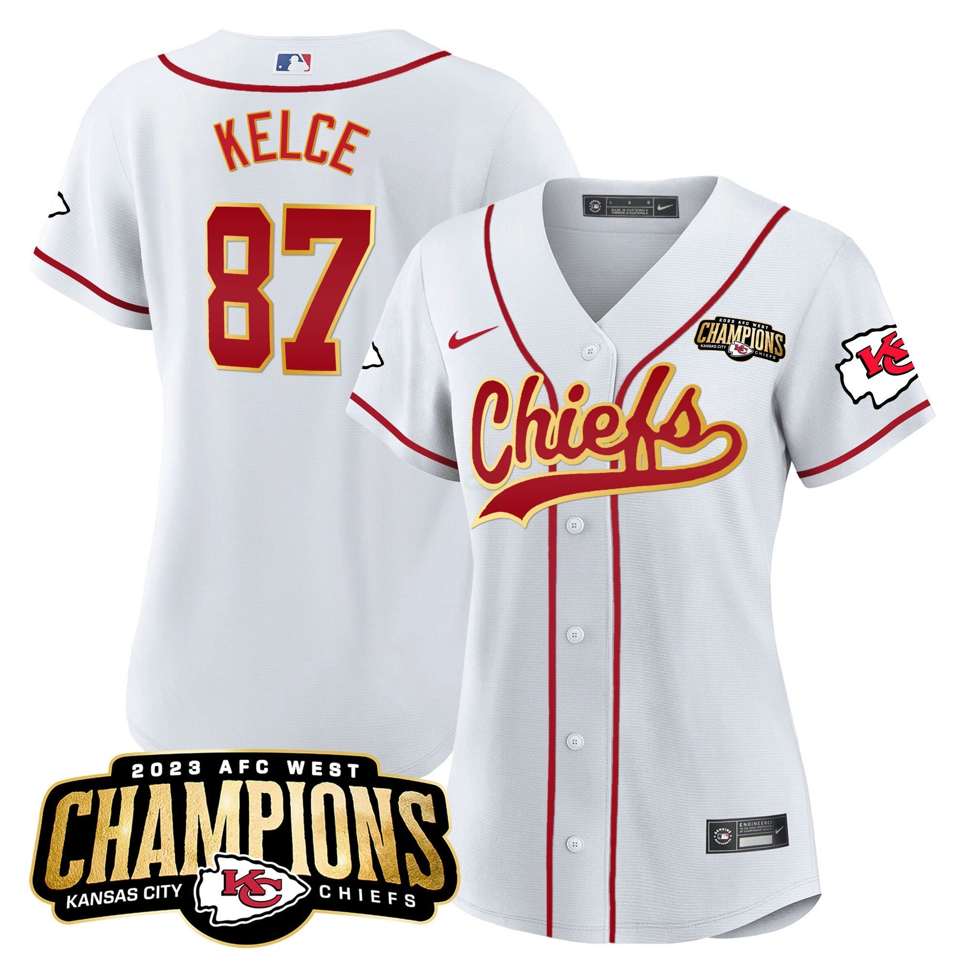 Camisa NFL Women’s 2023 AFC West Champions Patch Jersey