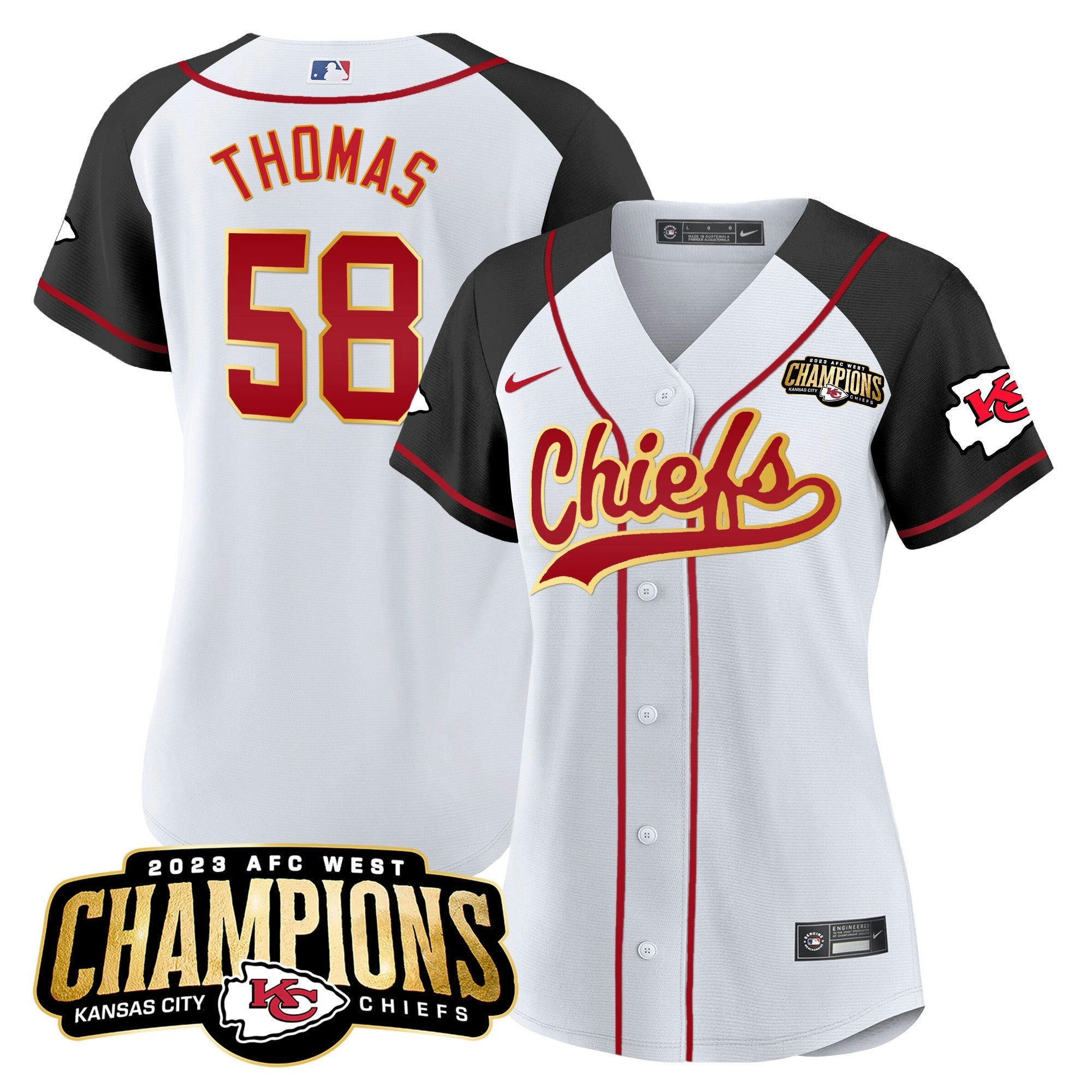 Camisa NFL Women’s 2023 AFC West Champions Patch Jersey