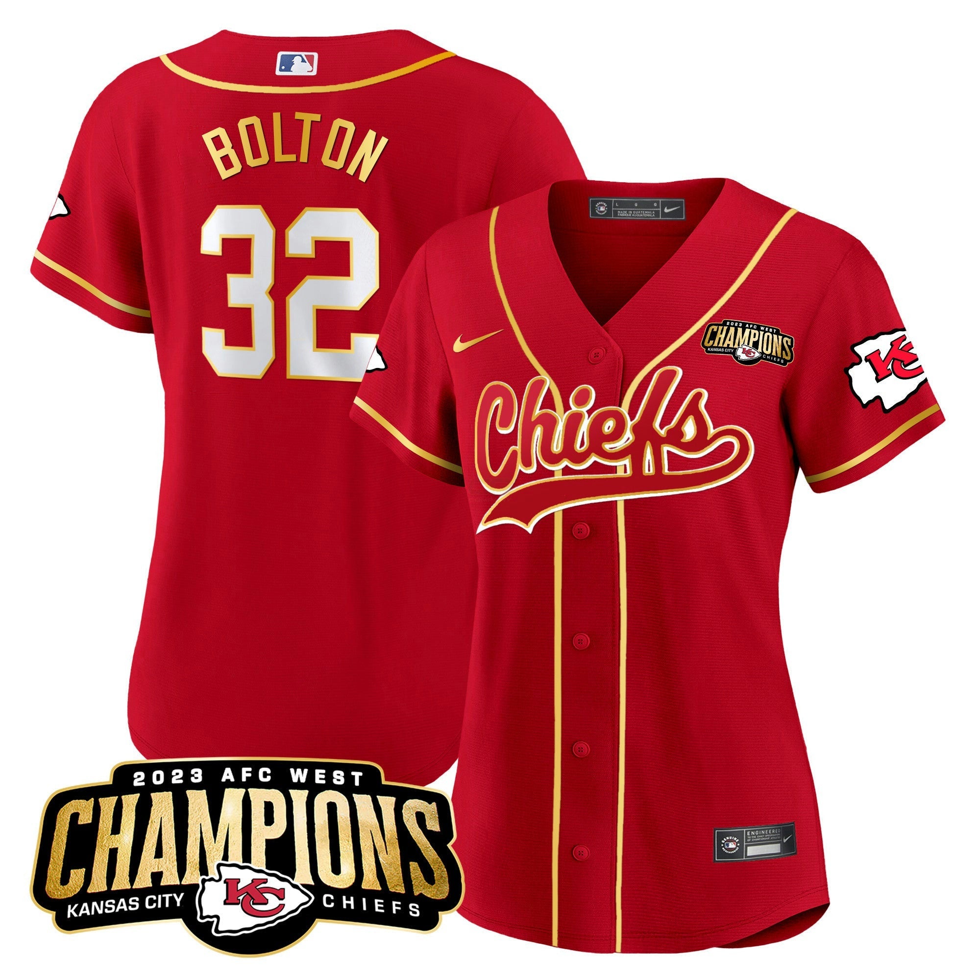Camisa NFL Women’s 2023 AFC West Champions Patch Jersey